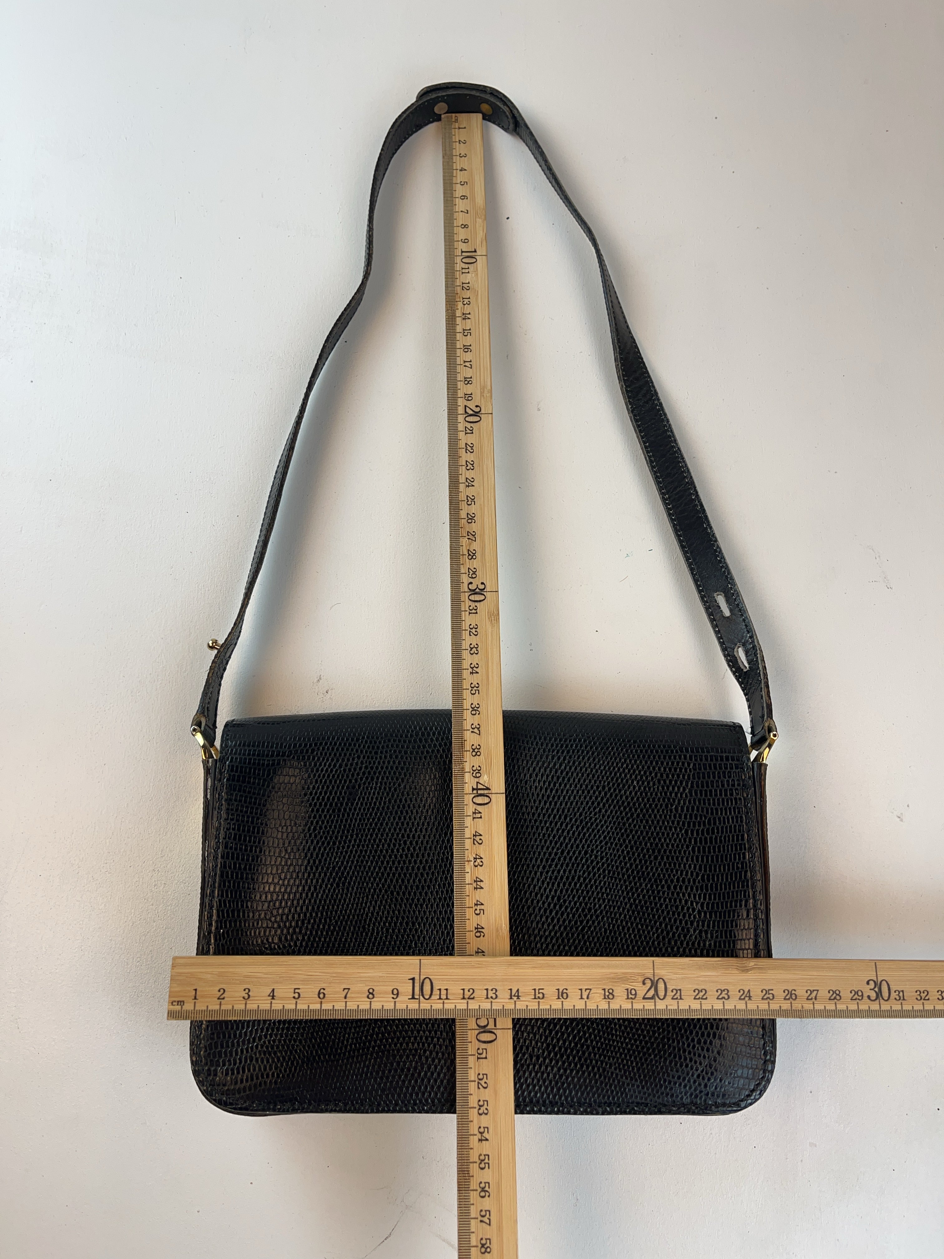 80s Schulter Tasche Schwarz