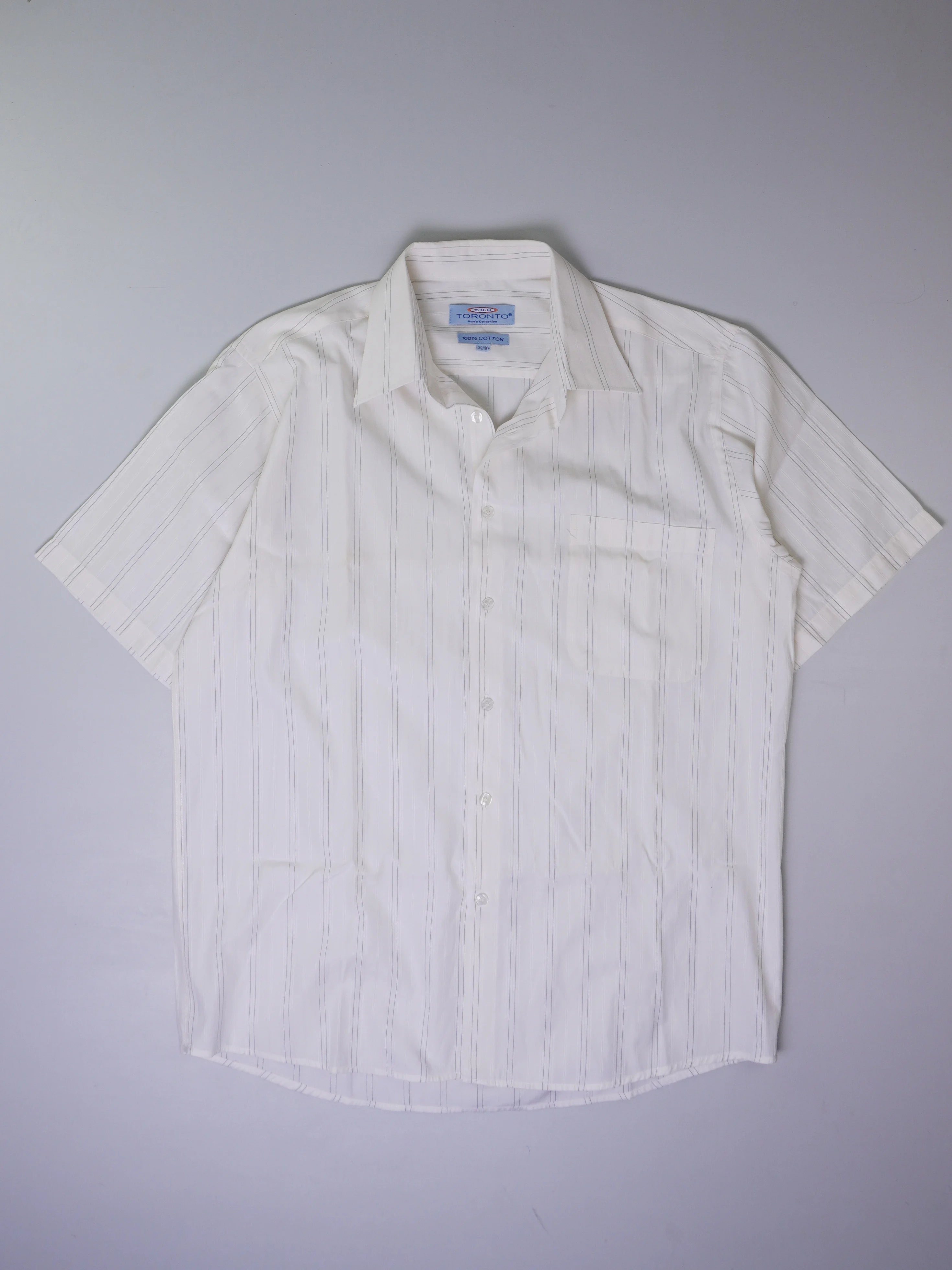 Vintage Gestreiftes Kurzarmhemd (L)