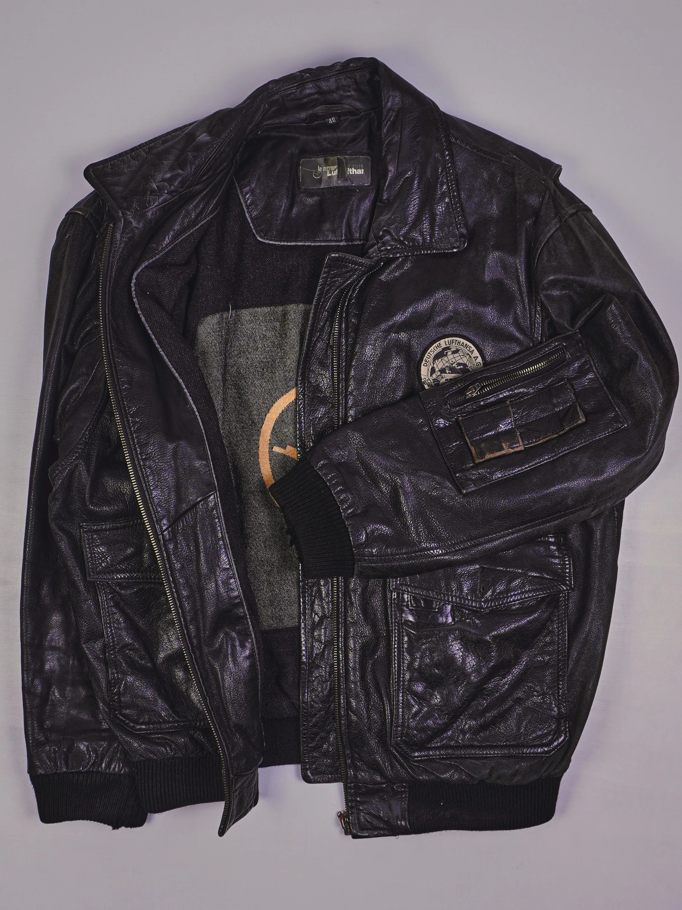 Vintage Lufthansa Lederjacke (L)