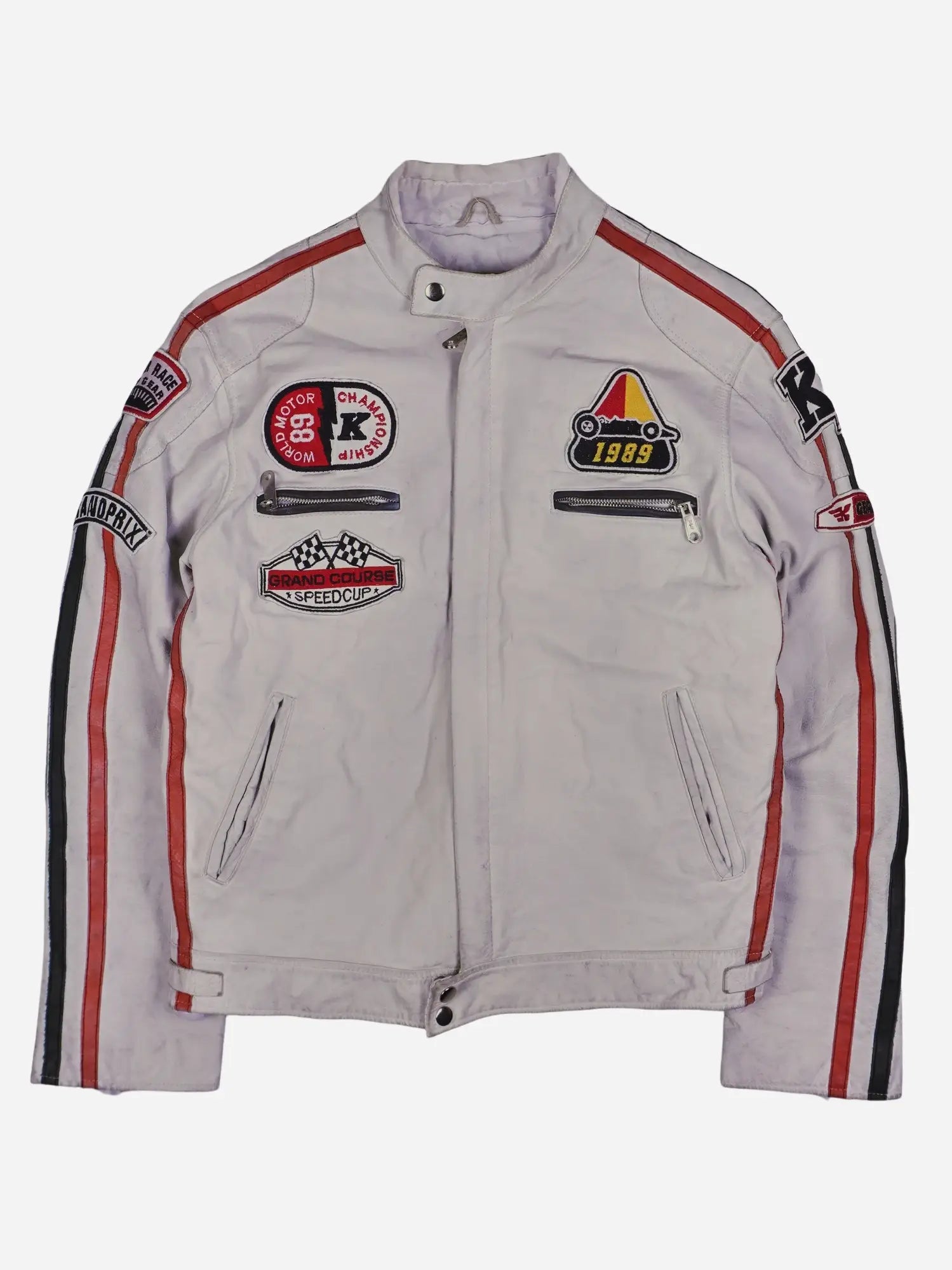 Vintage Kenvelo Racing Lederjacke (S)