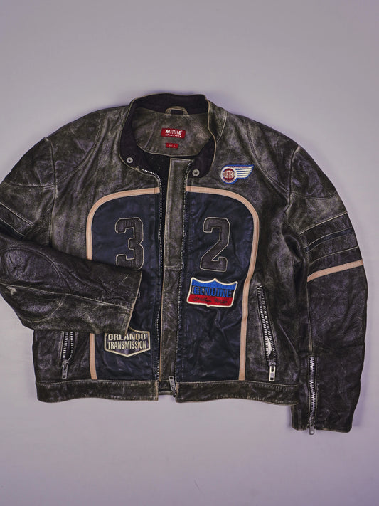 Vintage Mustang Racing Lederjacke (L)