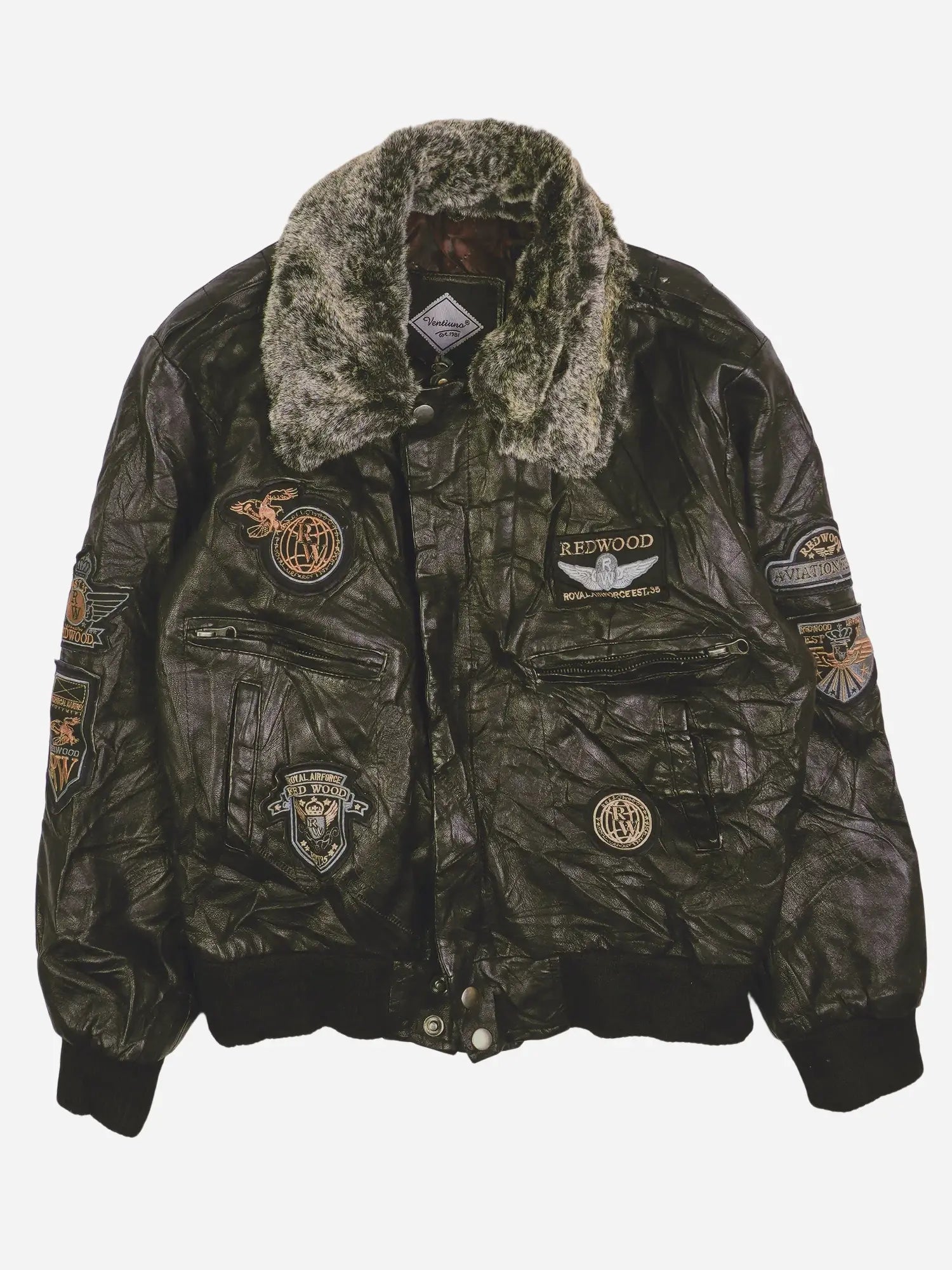 Vintage Red Wood Lederjacke (XS)