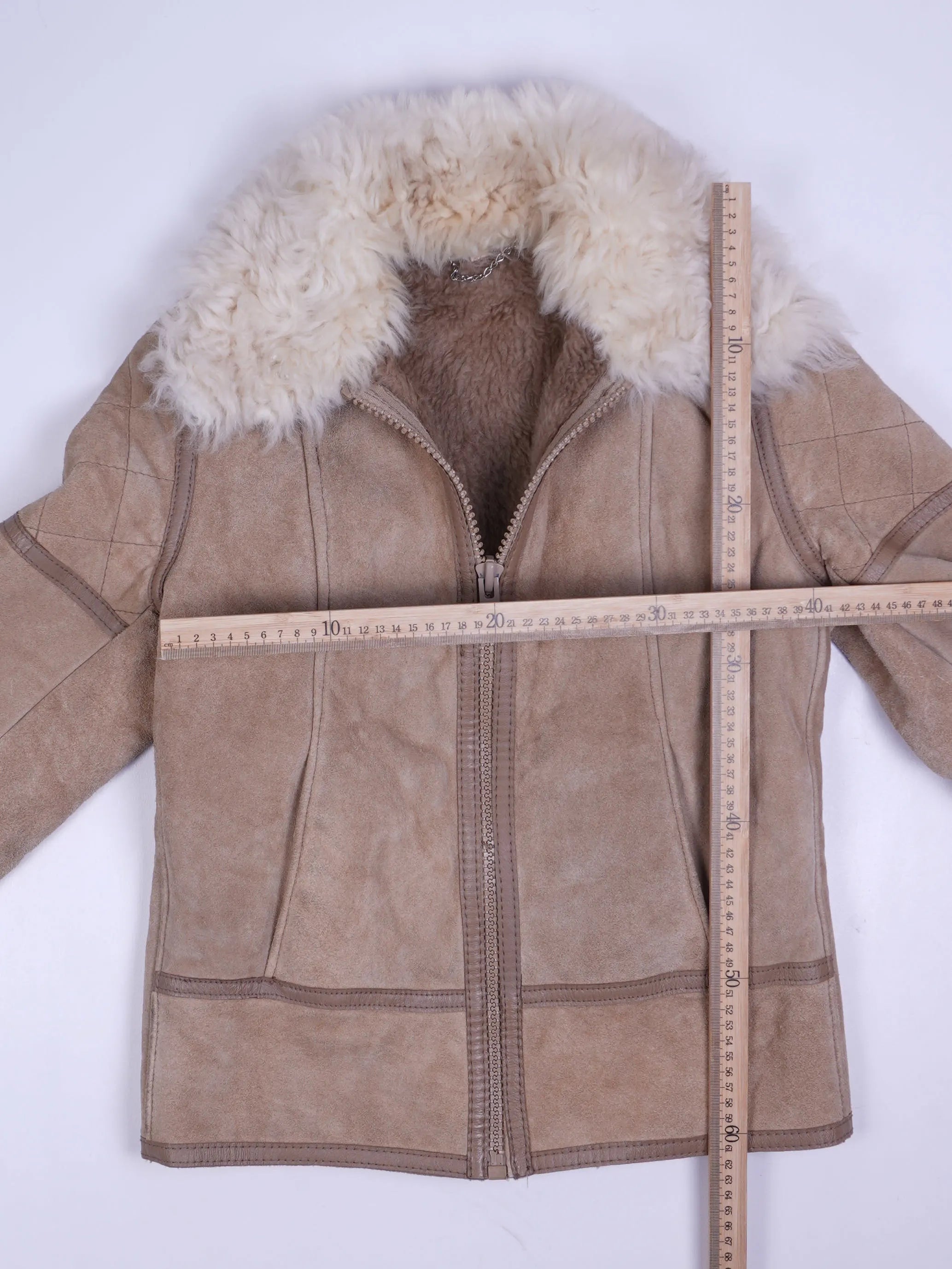Vintage Lederjacke Beige