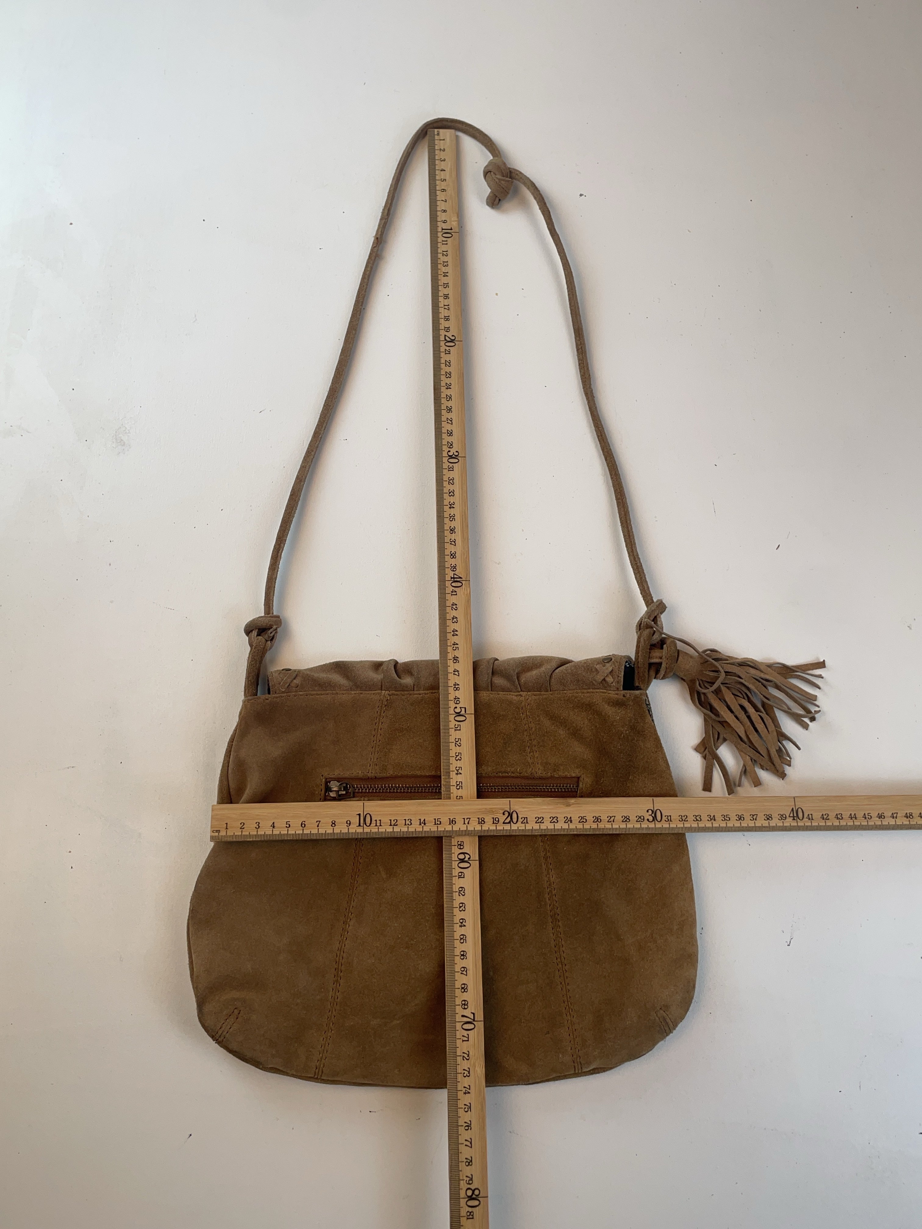 Veloursleder Boho Tasche Braun Y2k