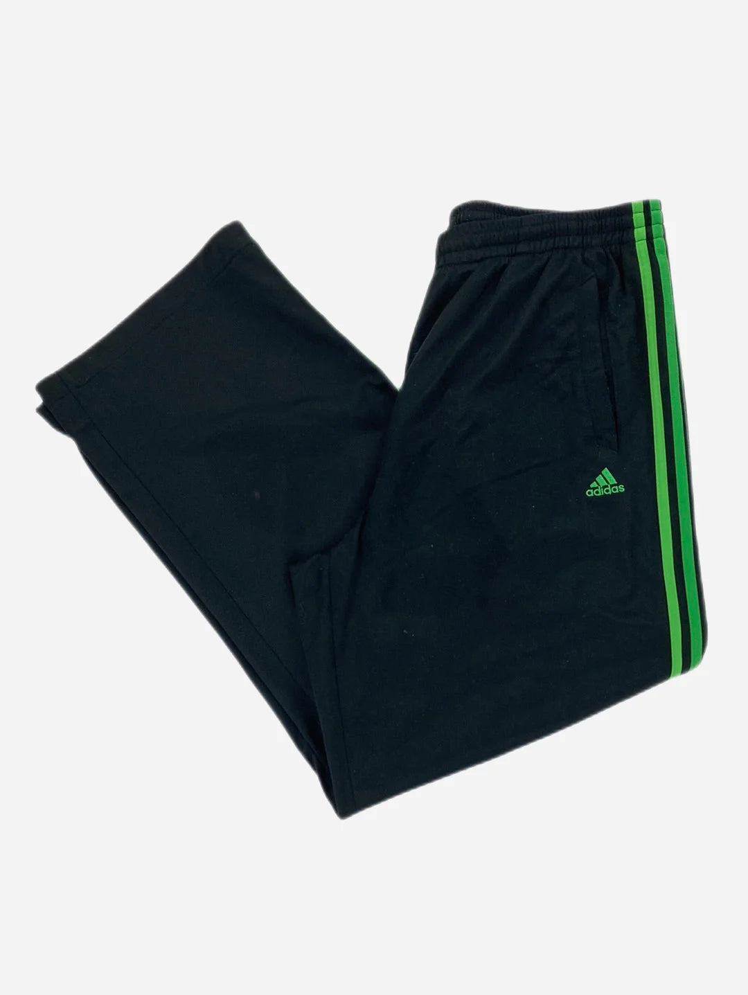 Black neon green sales stripe adidas pants