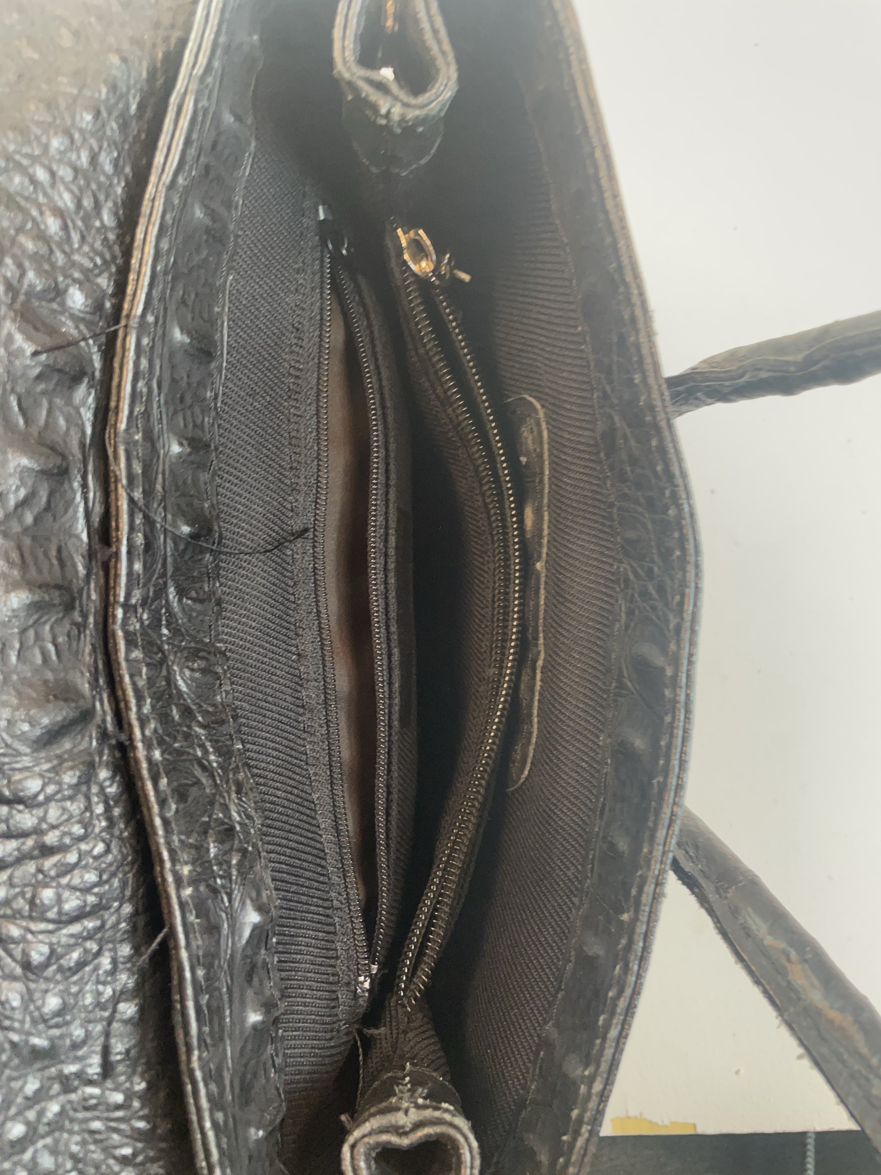 Kroko Handheld Tasche Schwarz Y2k