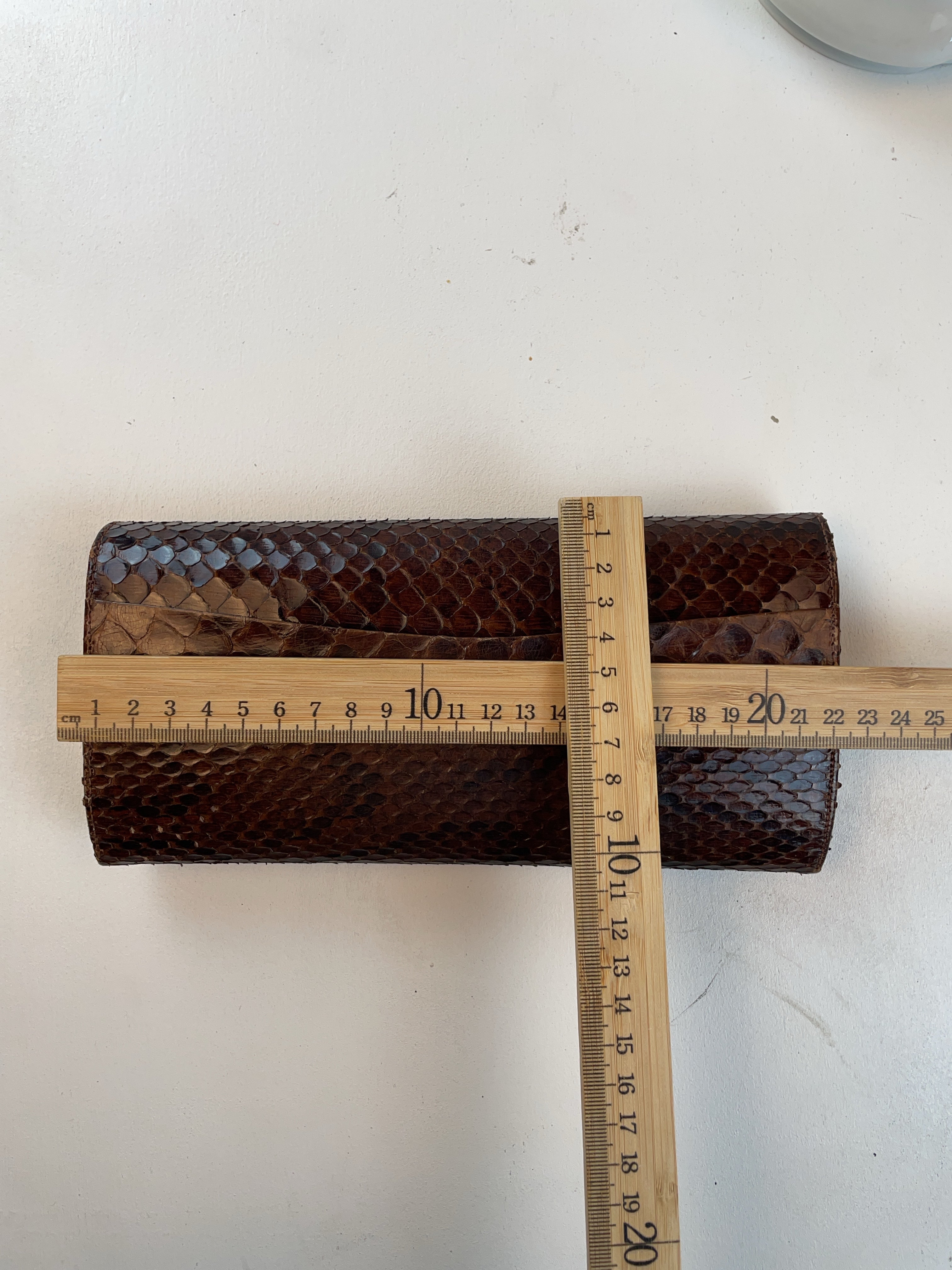 Pythonmuster Clutch Tasche Braun 80s