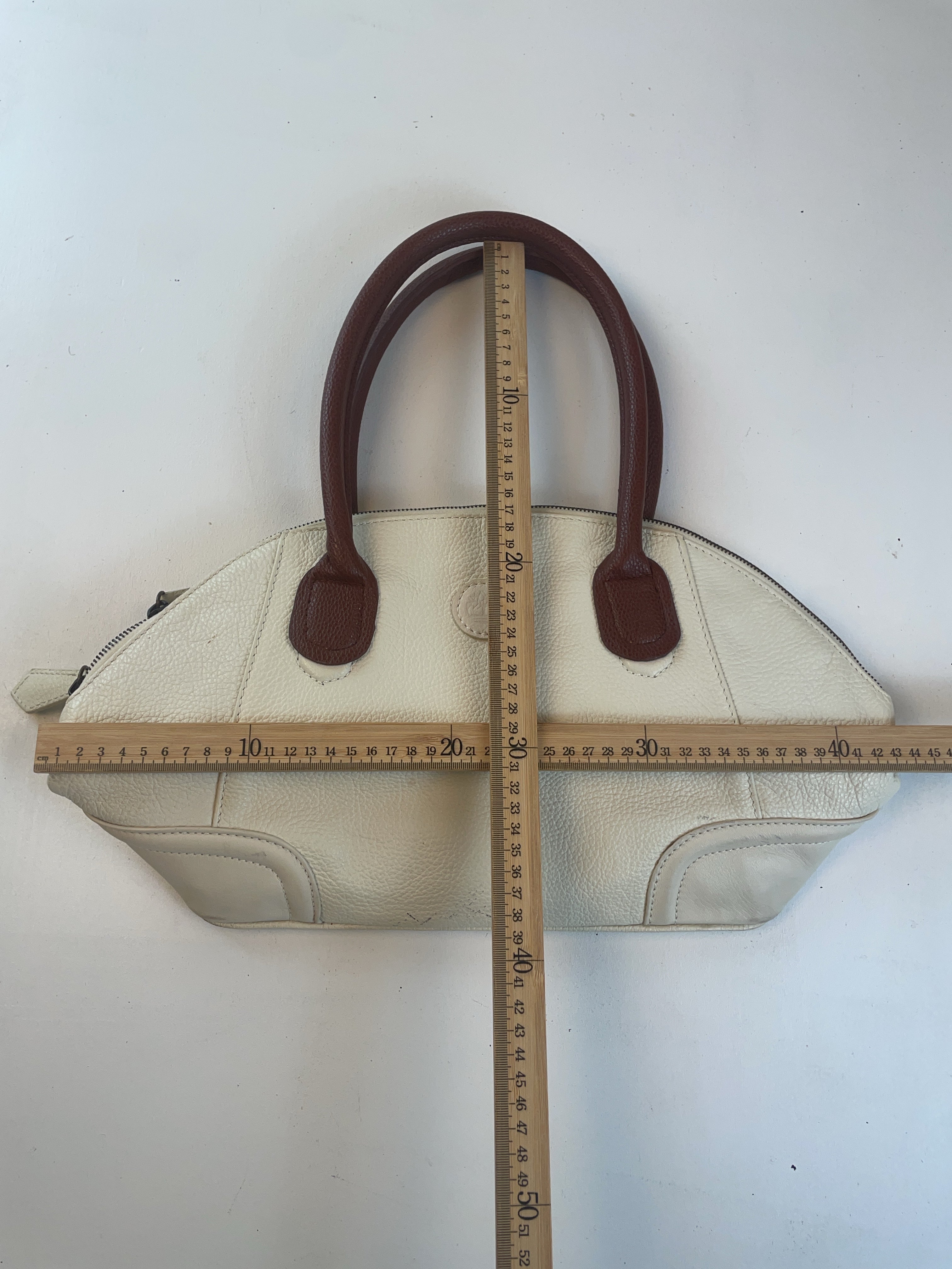 Lederstruktur Bowling Tasche Weiß Y2k
