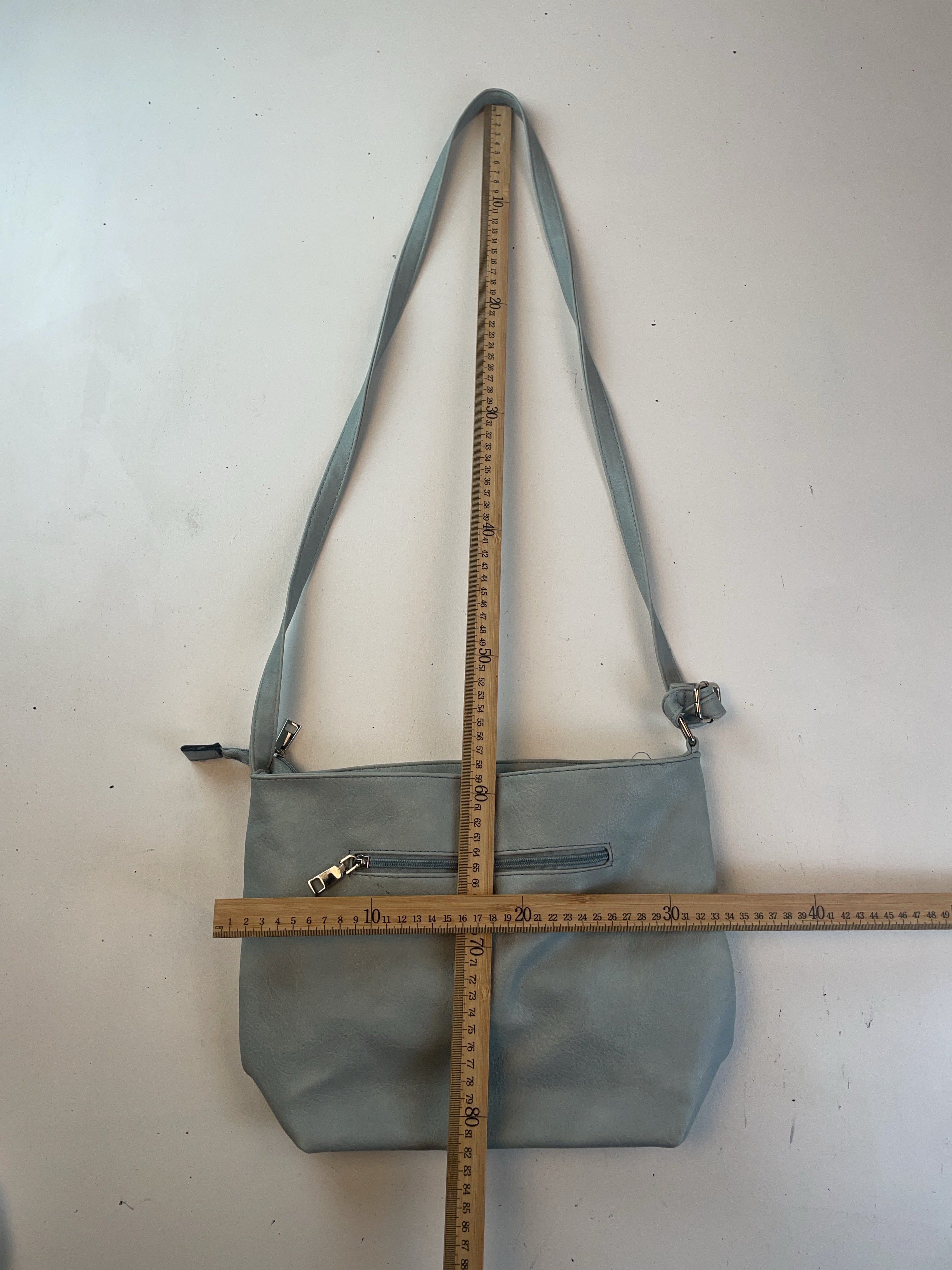 Kunstleder Schulter Tasche Blau Y2k
