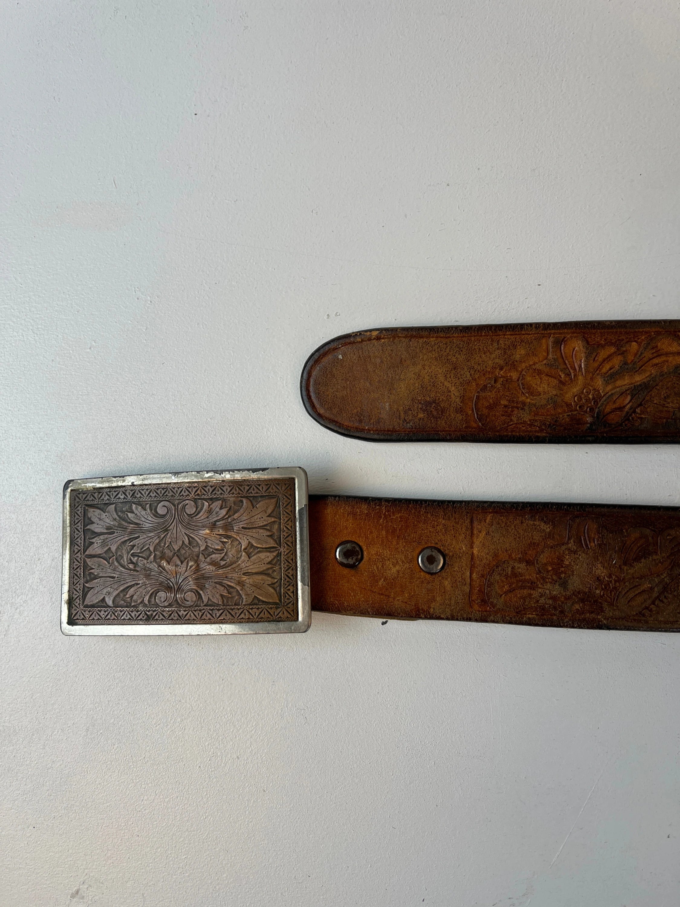 Vintage Leder Gürtel Braun