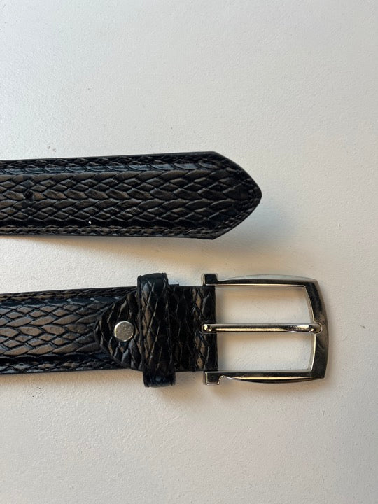 Vintage Schwarzer Leder Gürtel