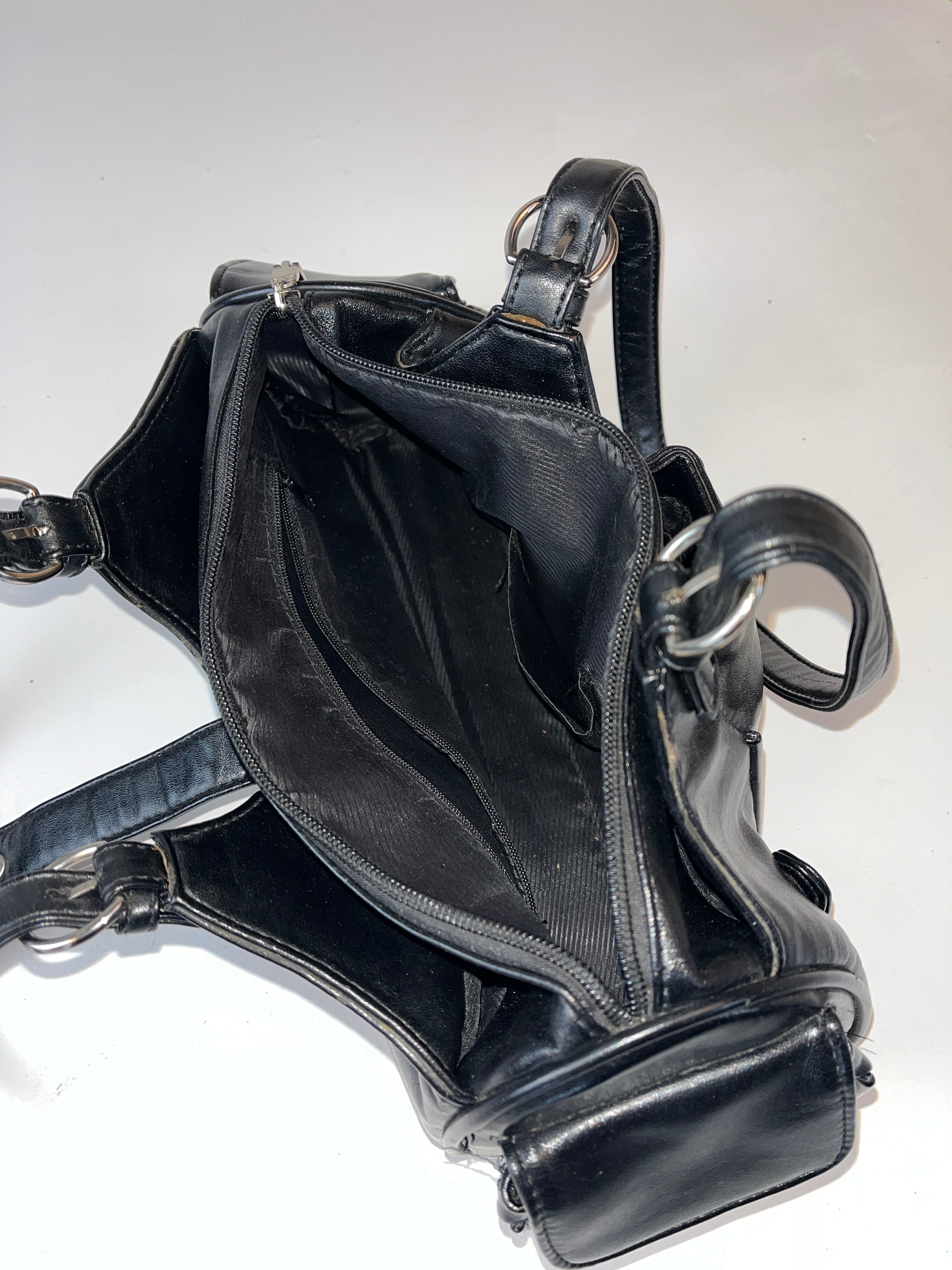 Vintage Leder Tasche Schwarz