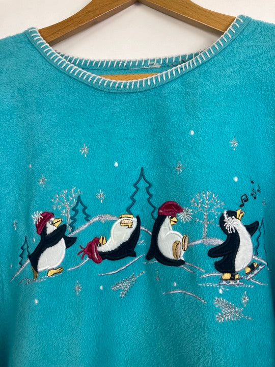 „Pinguine“ Fleece Pullover (XL)