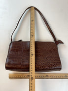 Y2k Baguette Krokooptik Tasche Braun 90s