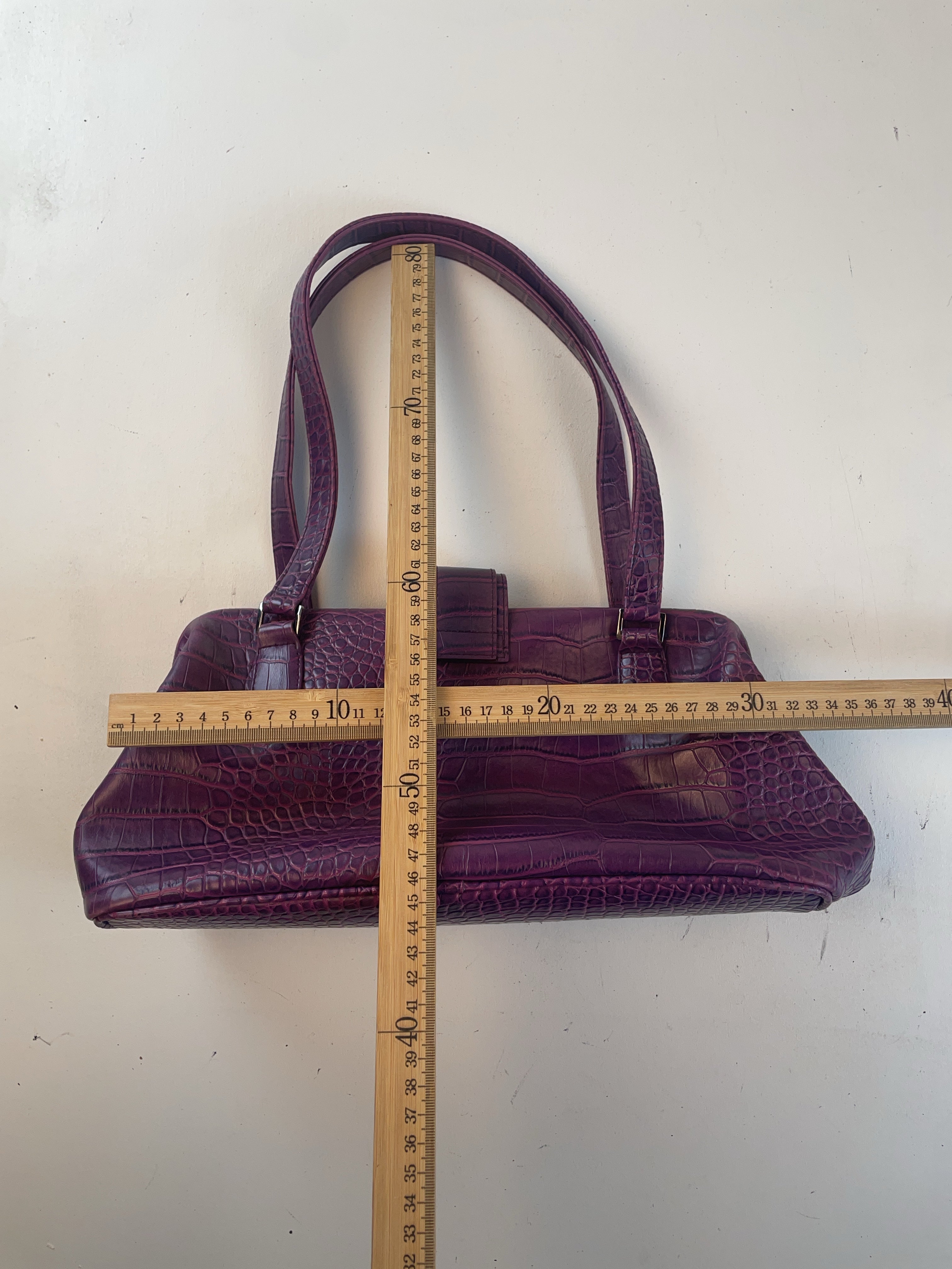 Kroko Schulter Tasche Lila Y2k