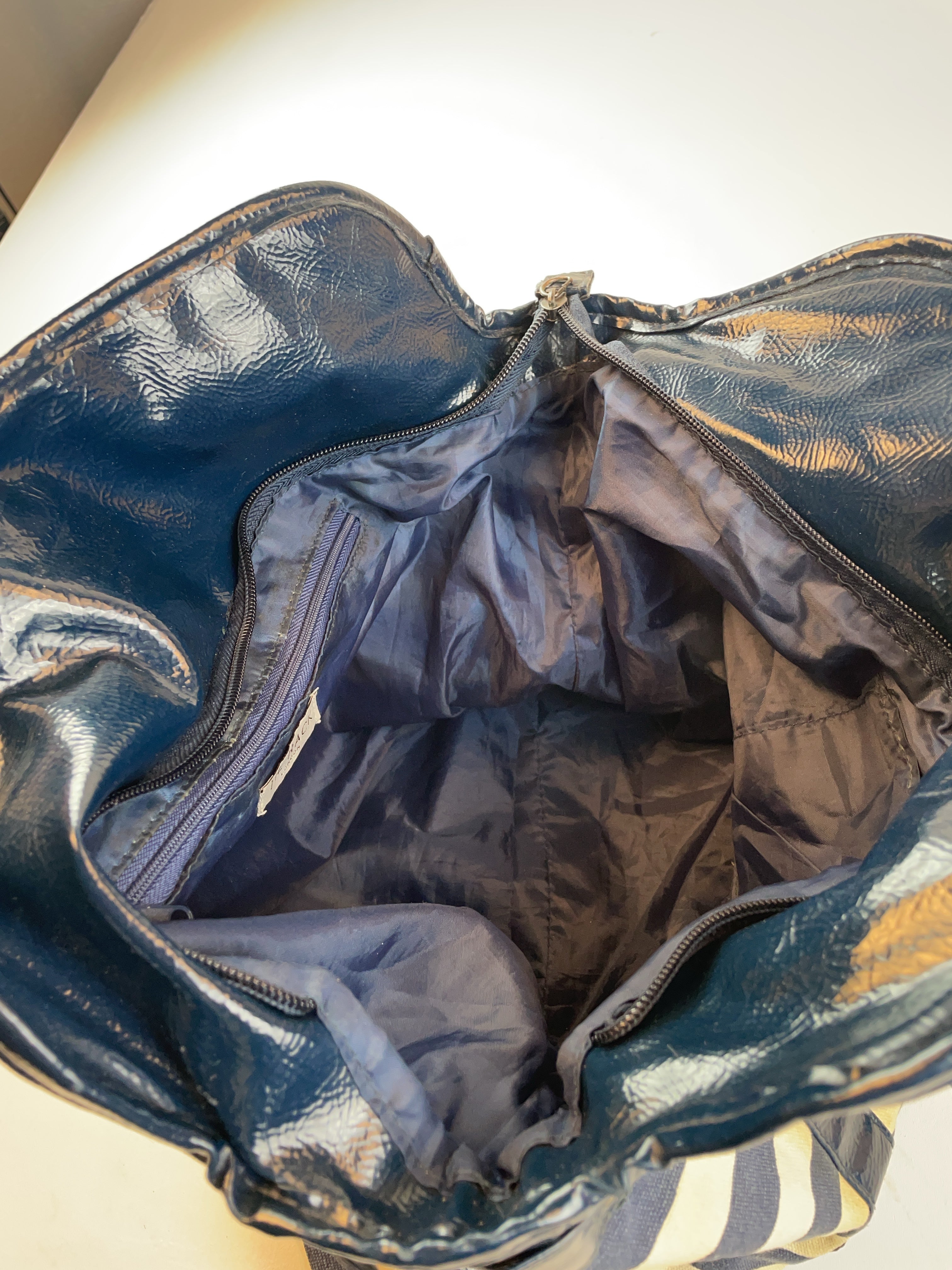Streifen Shopper Tasche Marineblau Y2k