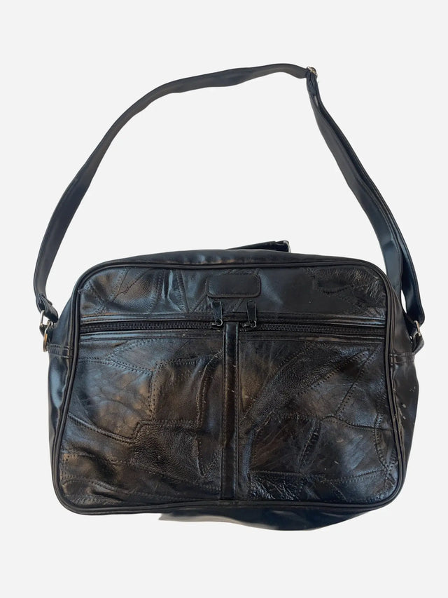 Patchwork Schulter Tasche Schwarz 90s