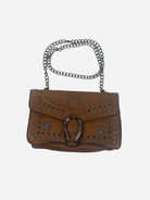 Nietenbesatz Schulter Tasche Braun Y2k