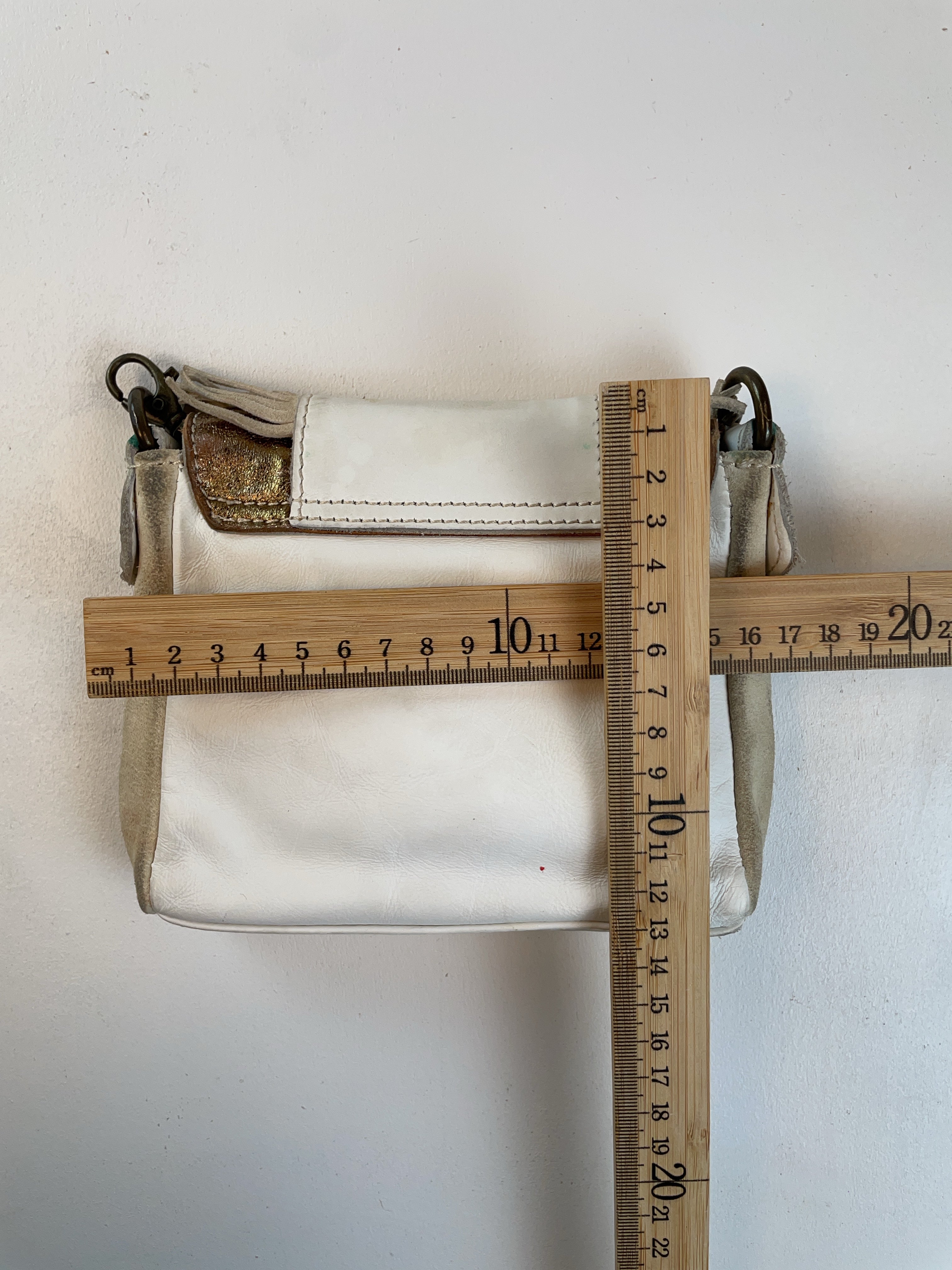 Leder Fransen Tasche Weiß Y2k