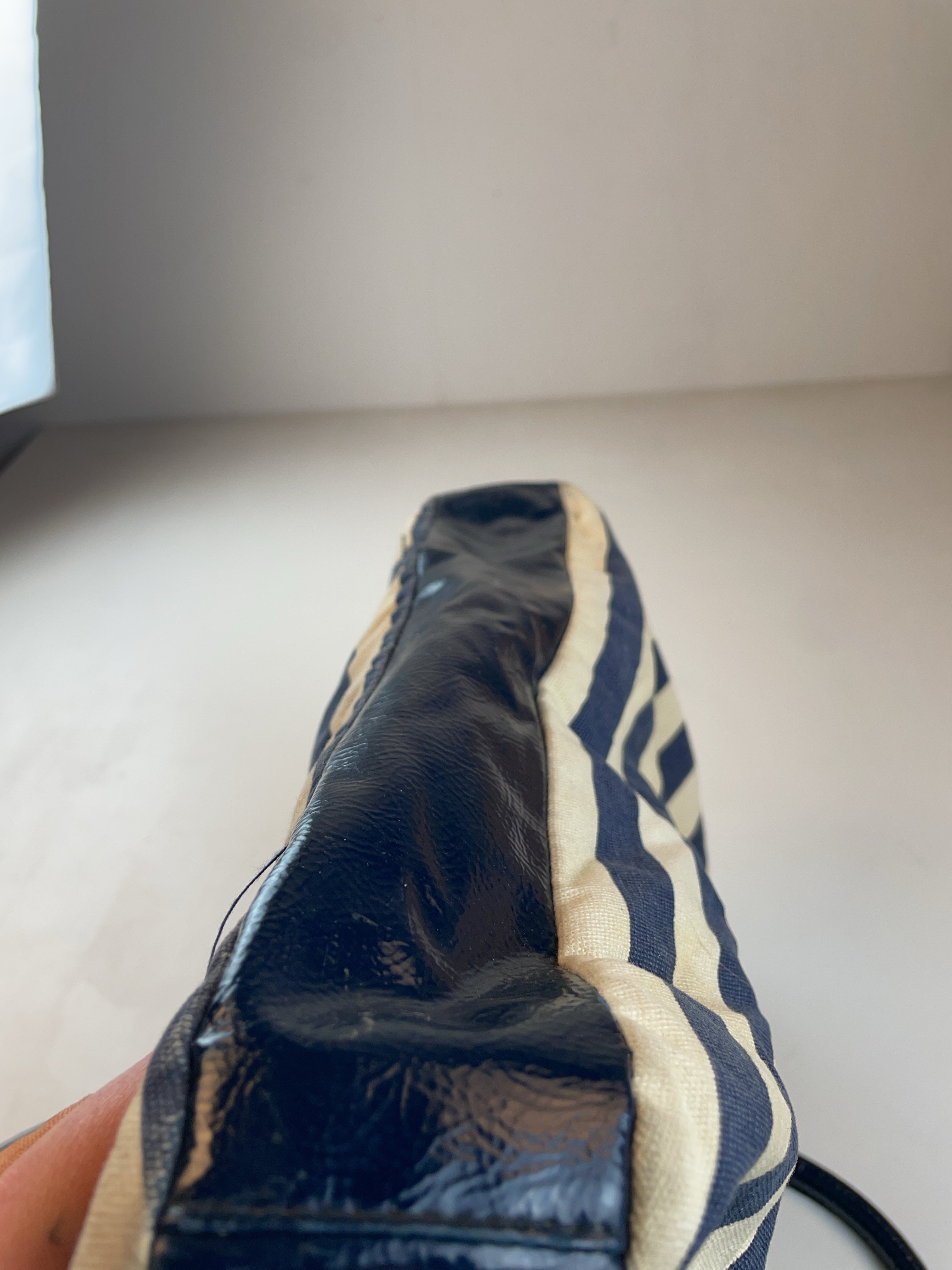 Streifen Shopper Tasche Marineblau Y2k