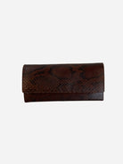 Pythonmuster Clutch Tasche Braun 80s