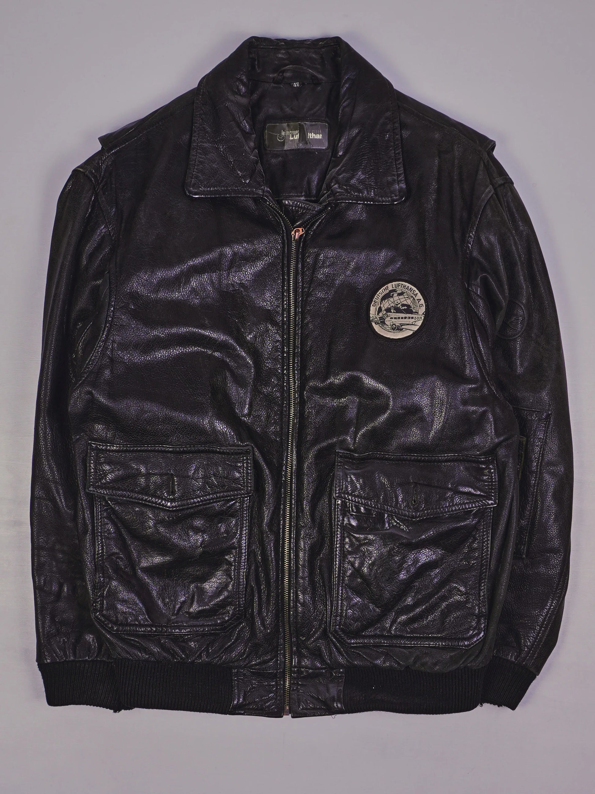Vintage Lufthansa Lederjacke (L)