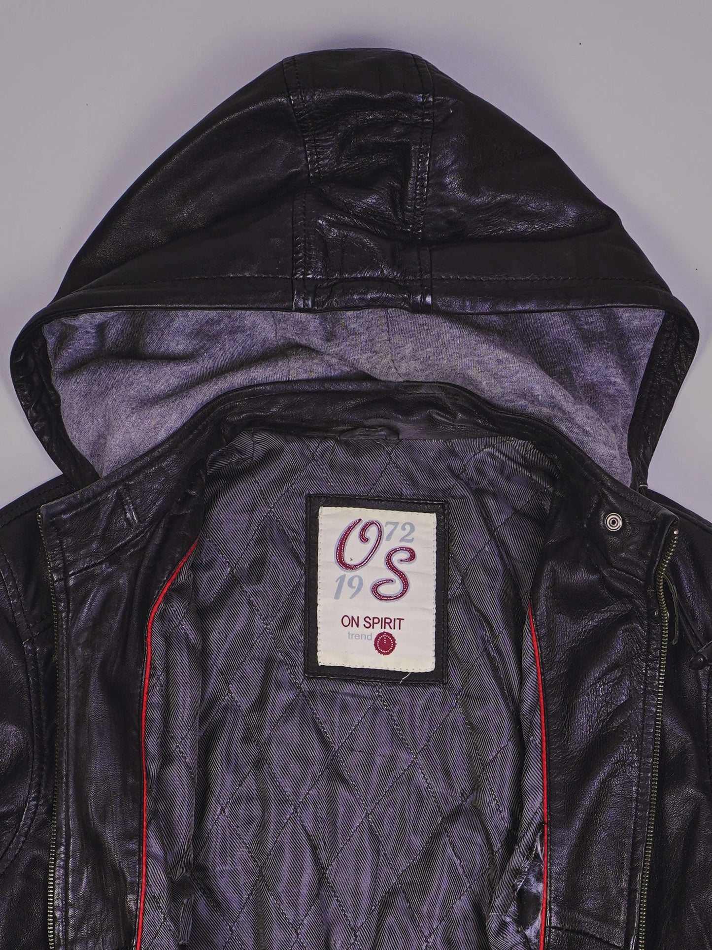 Vintage Kapuzen Lederjacke (M)