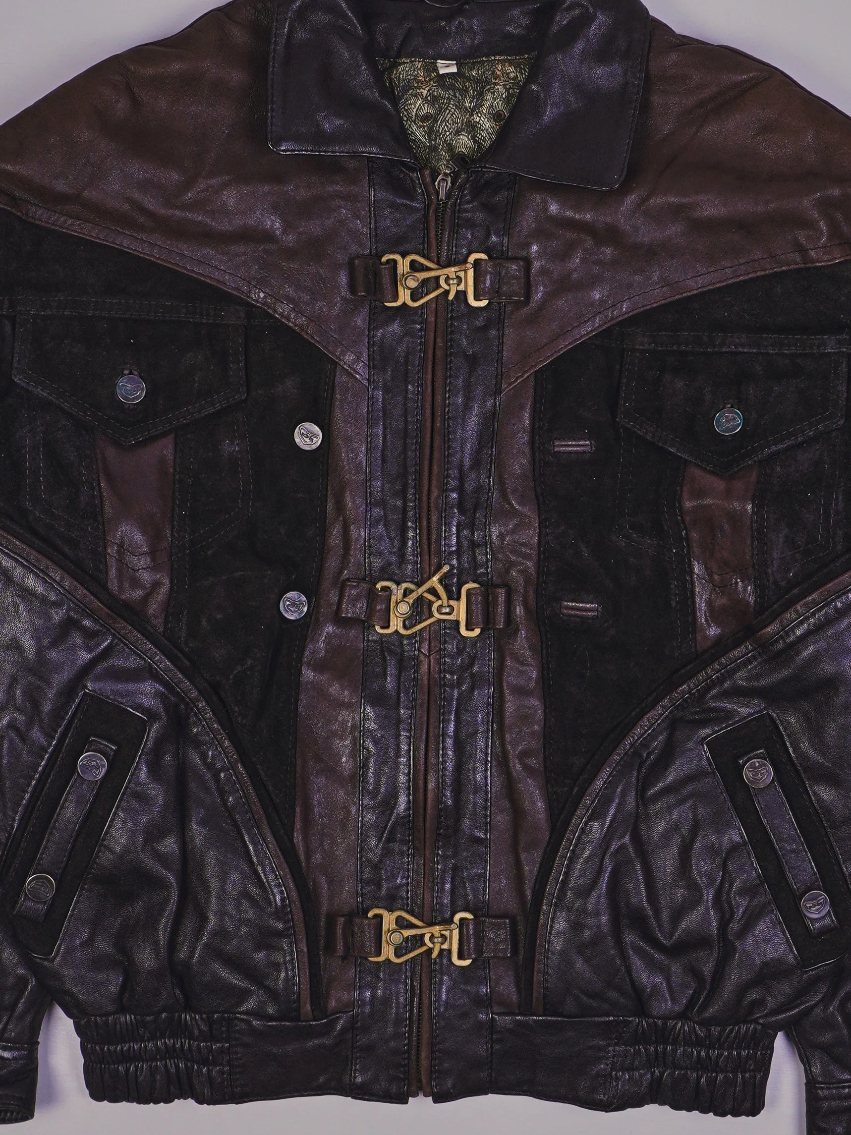 Vintage Biker Lederjacke (L)