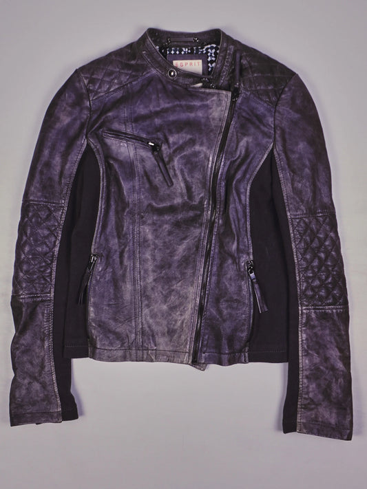 Vintage Biker Lederjacke (S)