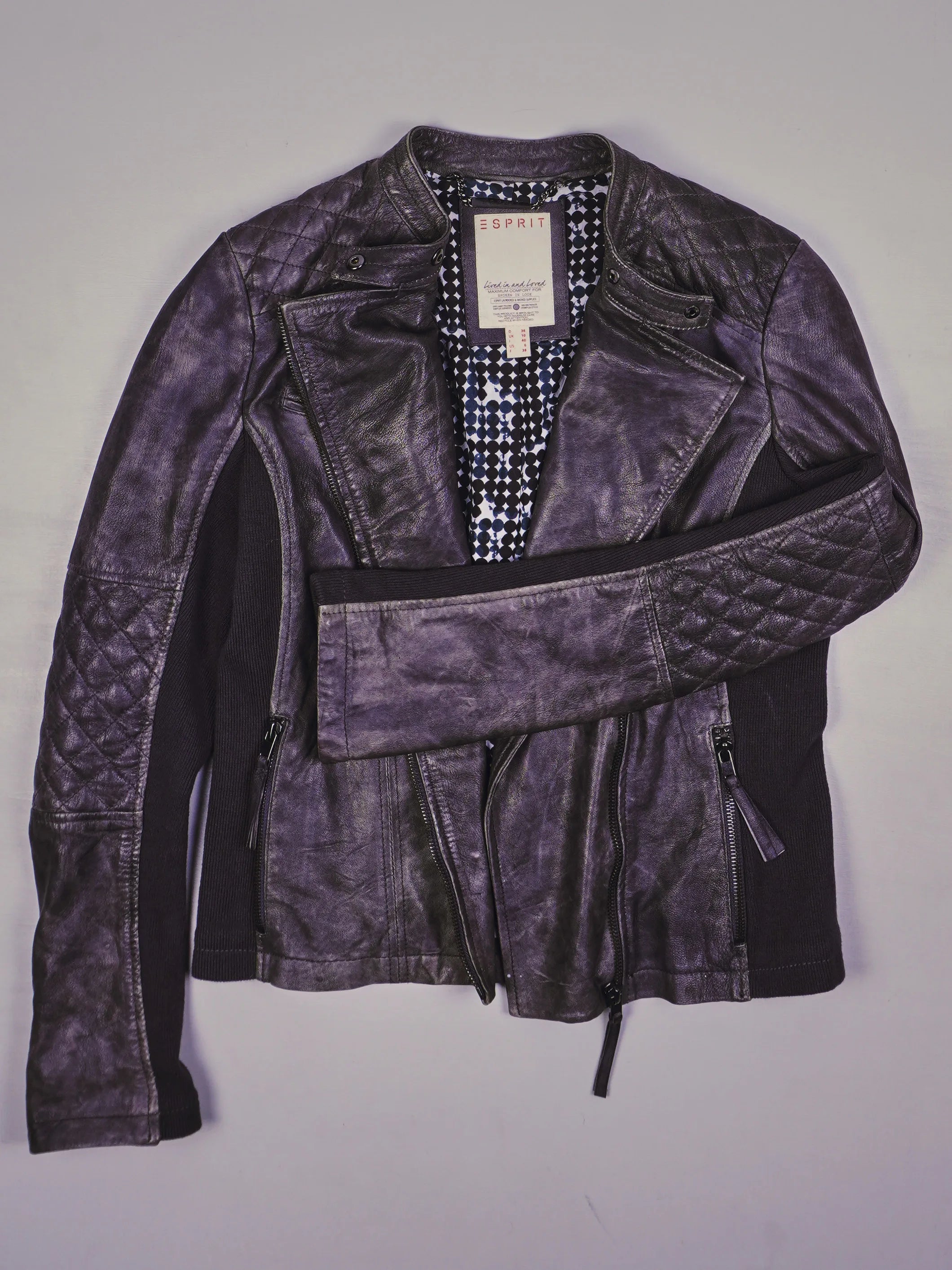 Vintage Biker Lederjacke (S)