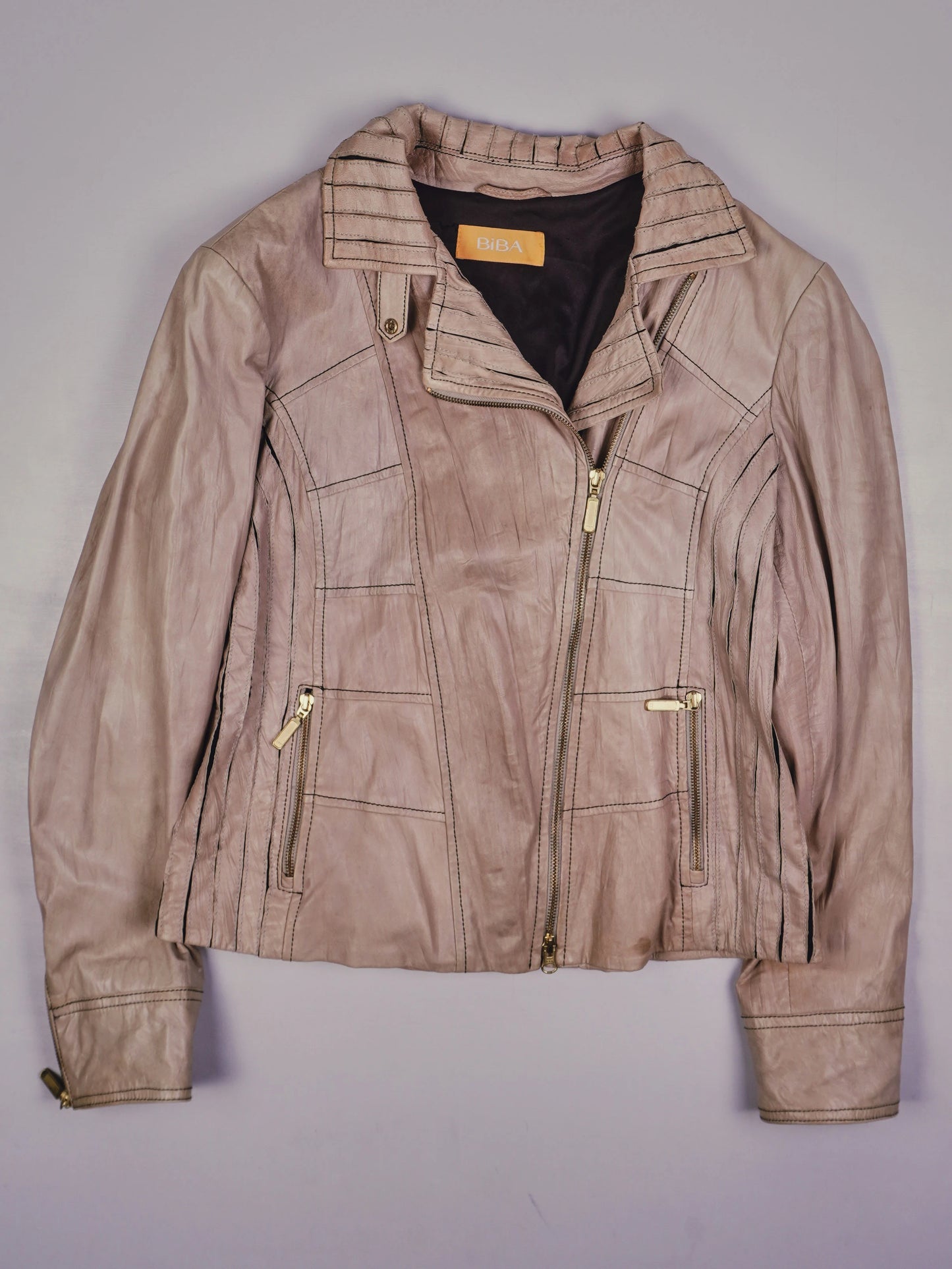 Vintage Biker Lederjacke (L)