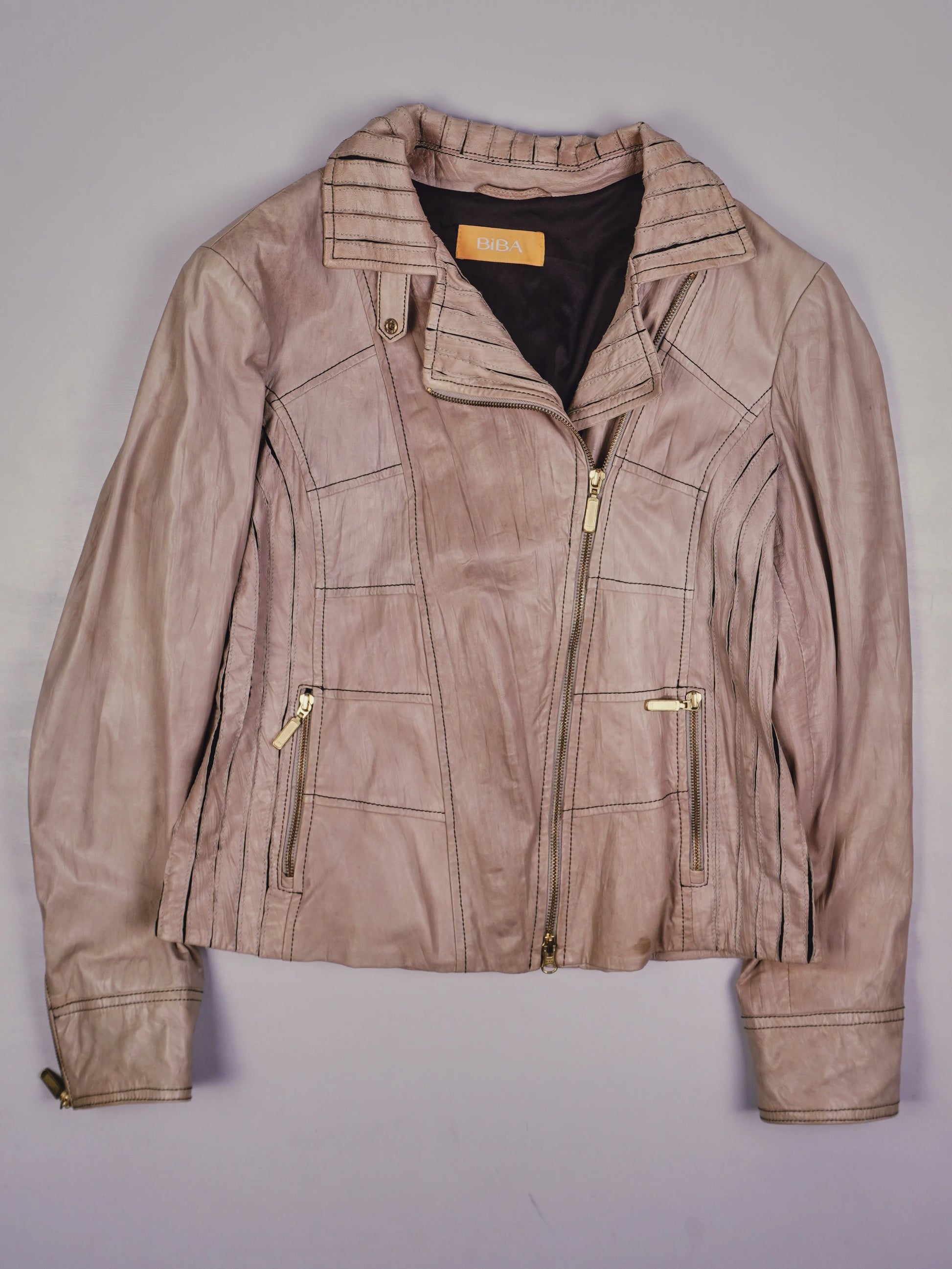 Vintage Biker Lederjacke (L)