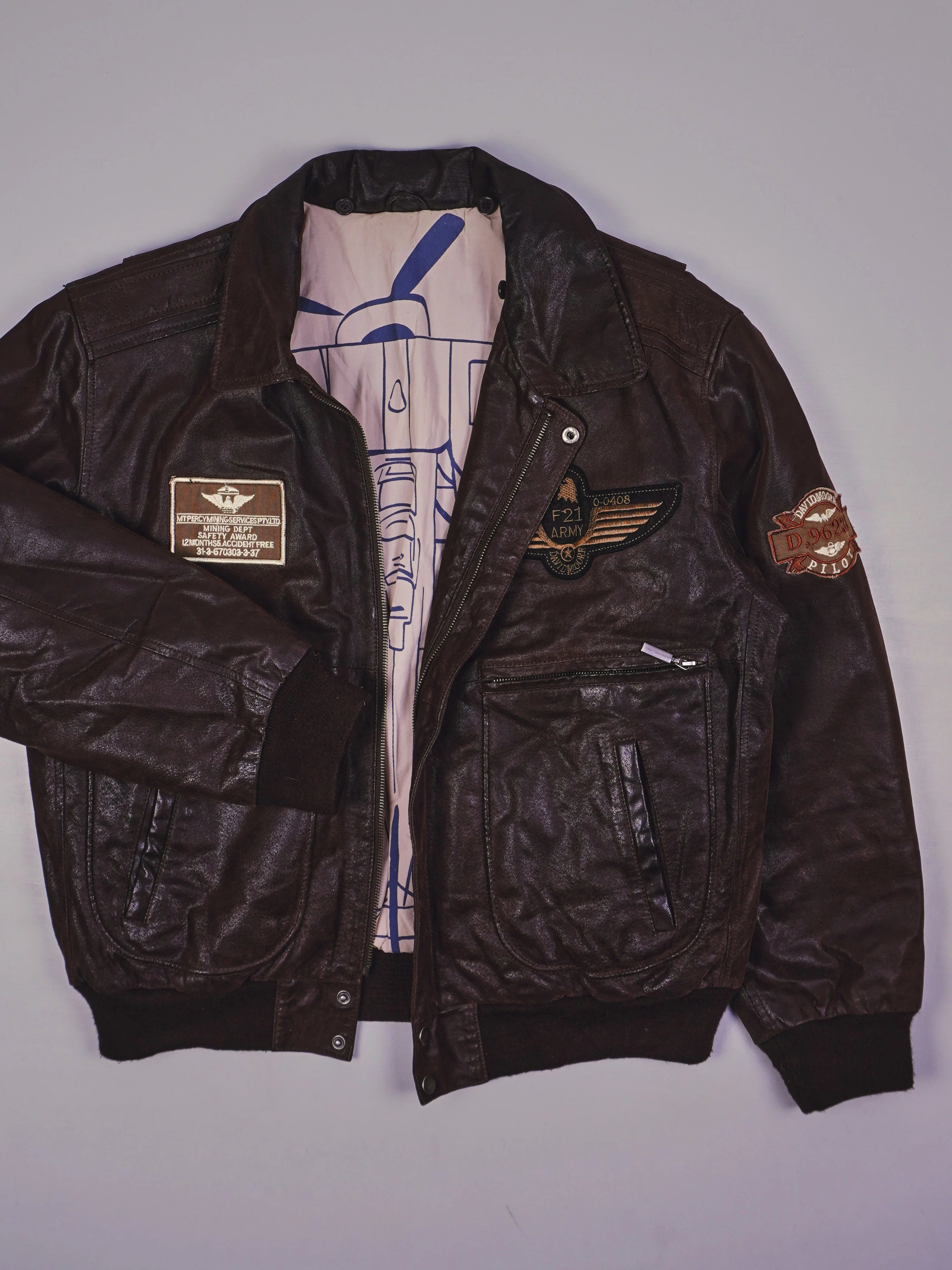 Vintage David Moore Piloten Jacke (XL)