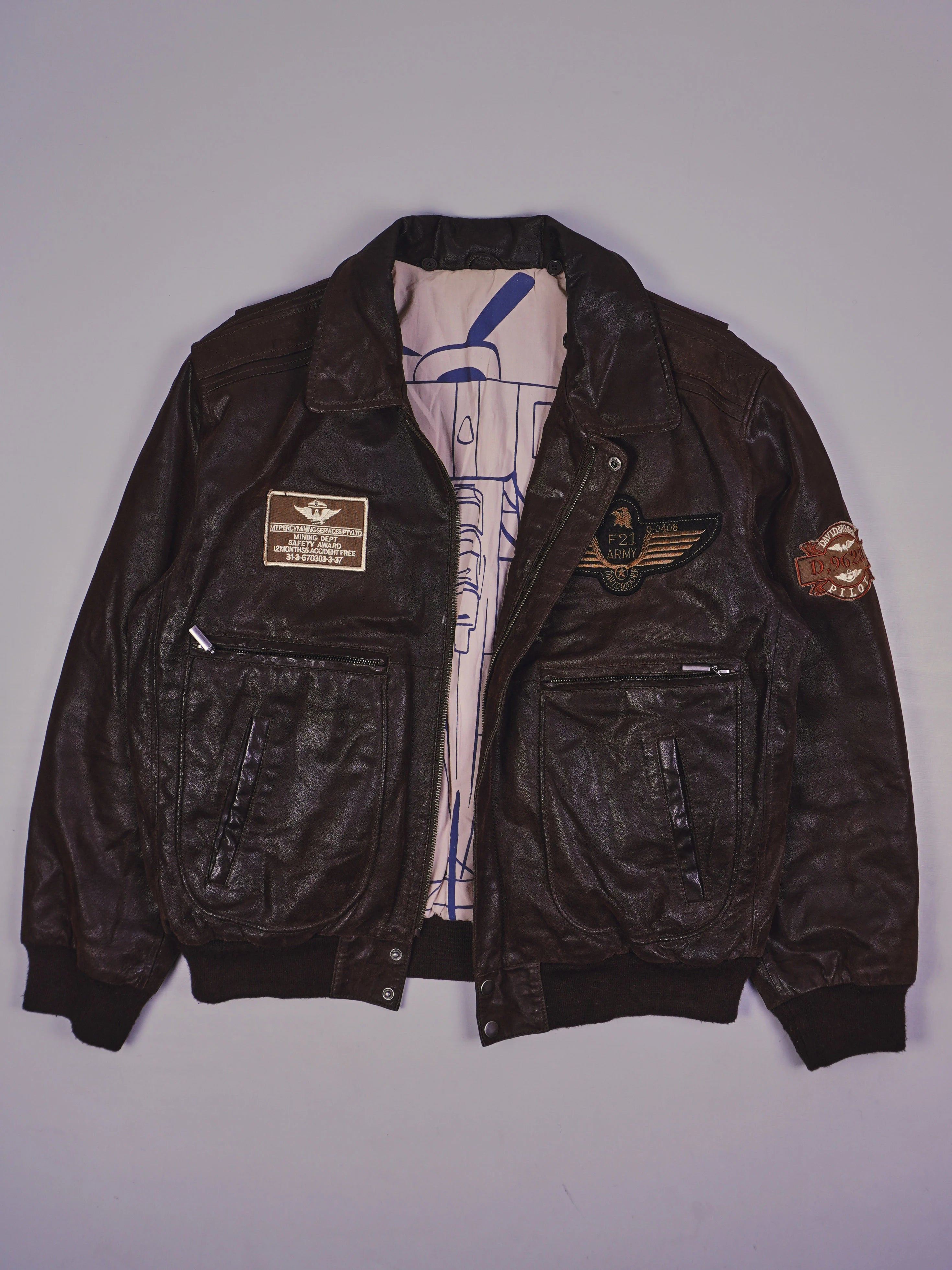 Vintage David Moore Piloten Jacke (XL)