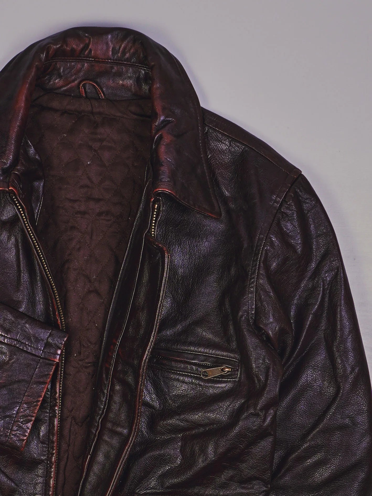 Vintage Biker Lederjacke (S)