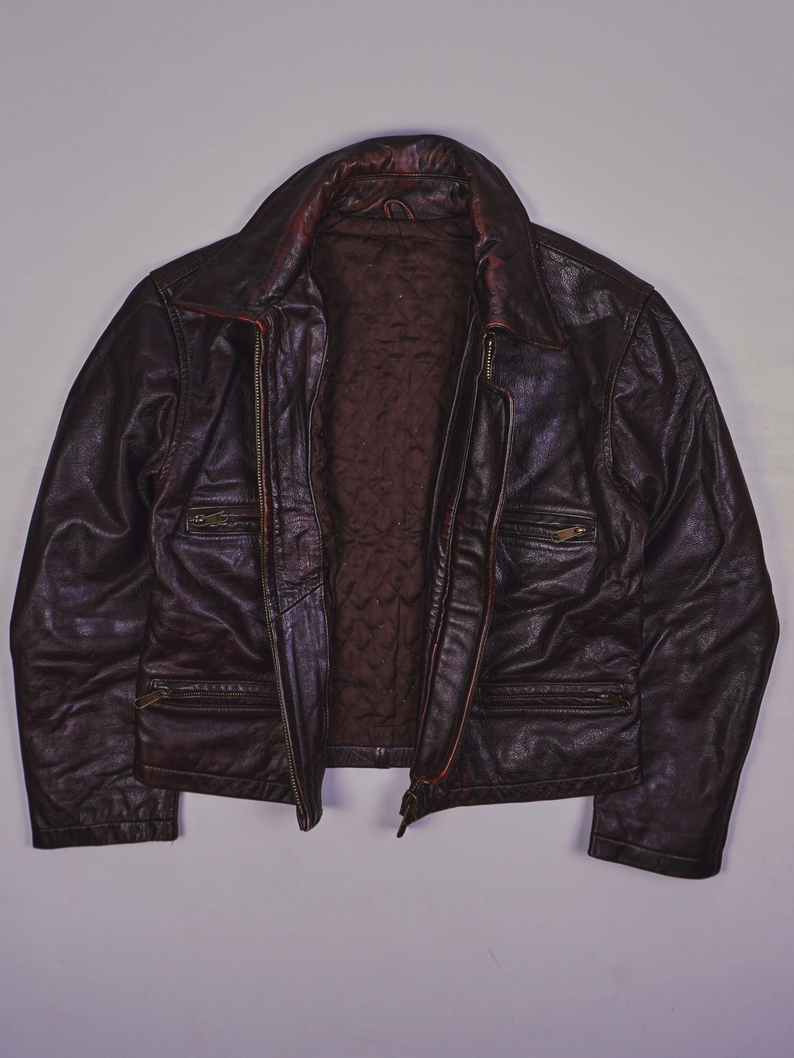 Vintage Biker Lederjacke (S)