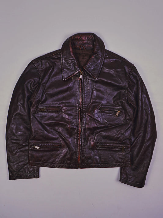 Vintage Biker Lederjacke (S)
