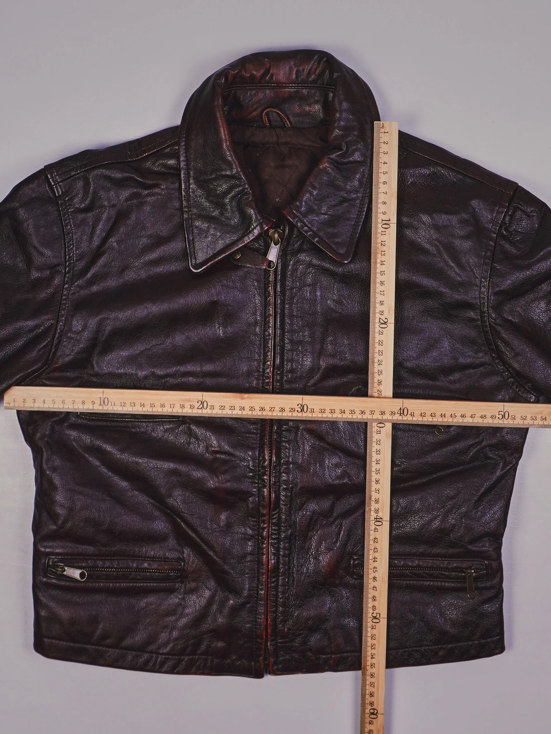 Vintage Biker Lederjacke (S)