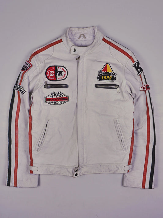 Vintage Kenvelo Racing Lederjacke (S)