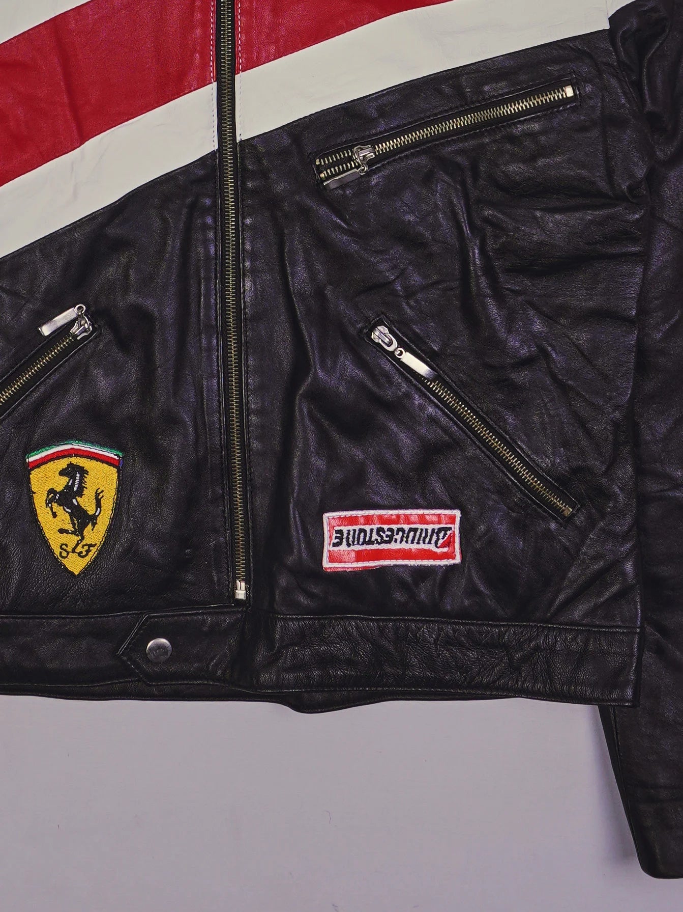 Vintage Ferrari Racing Lederjacke (M)