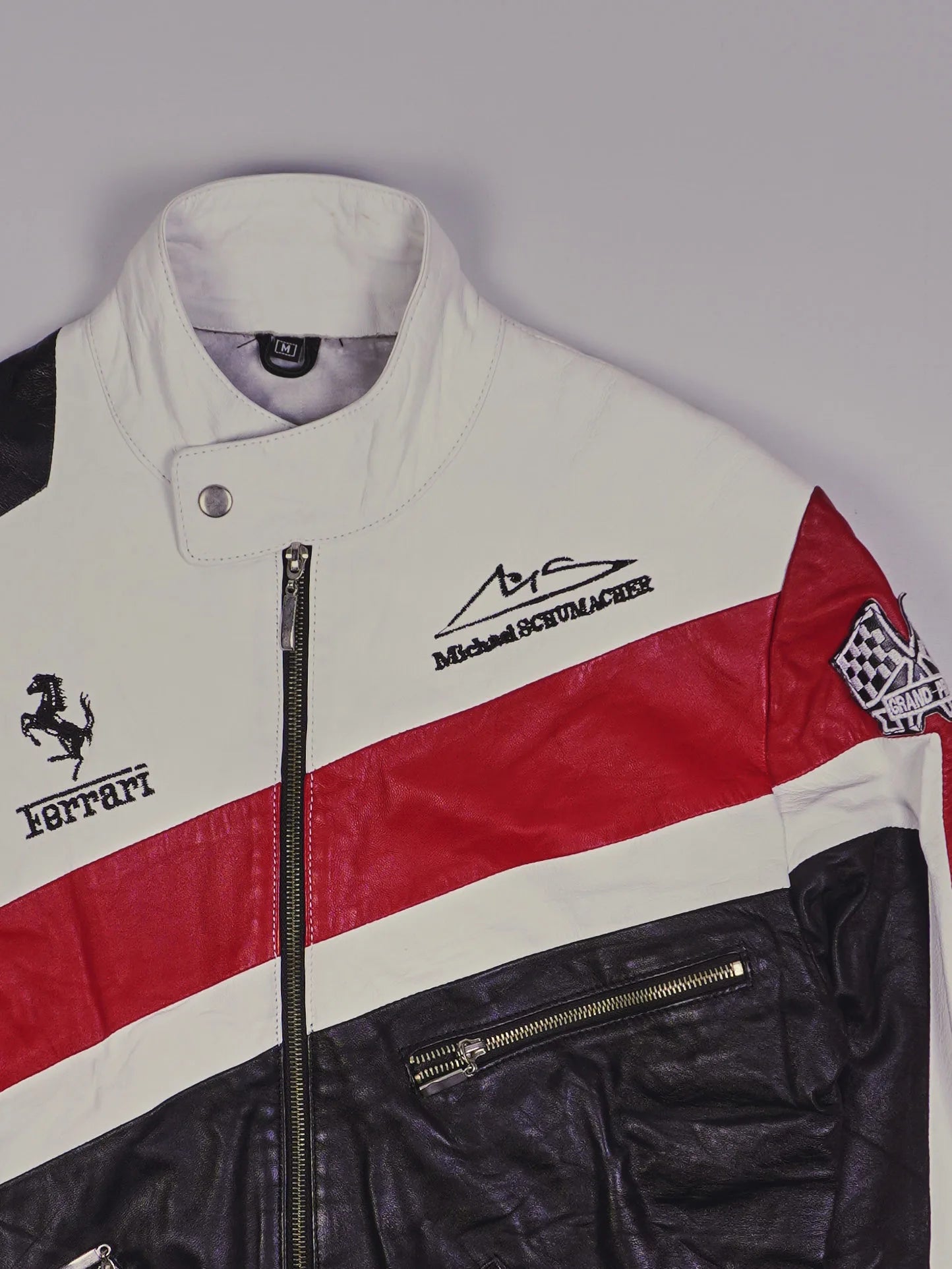 Vintage Ferrari Racing Lederjacke (M)