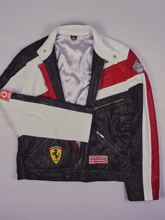 Vintage Ferrari Racing Lederjacke (M)