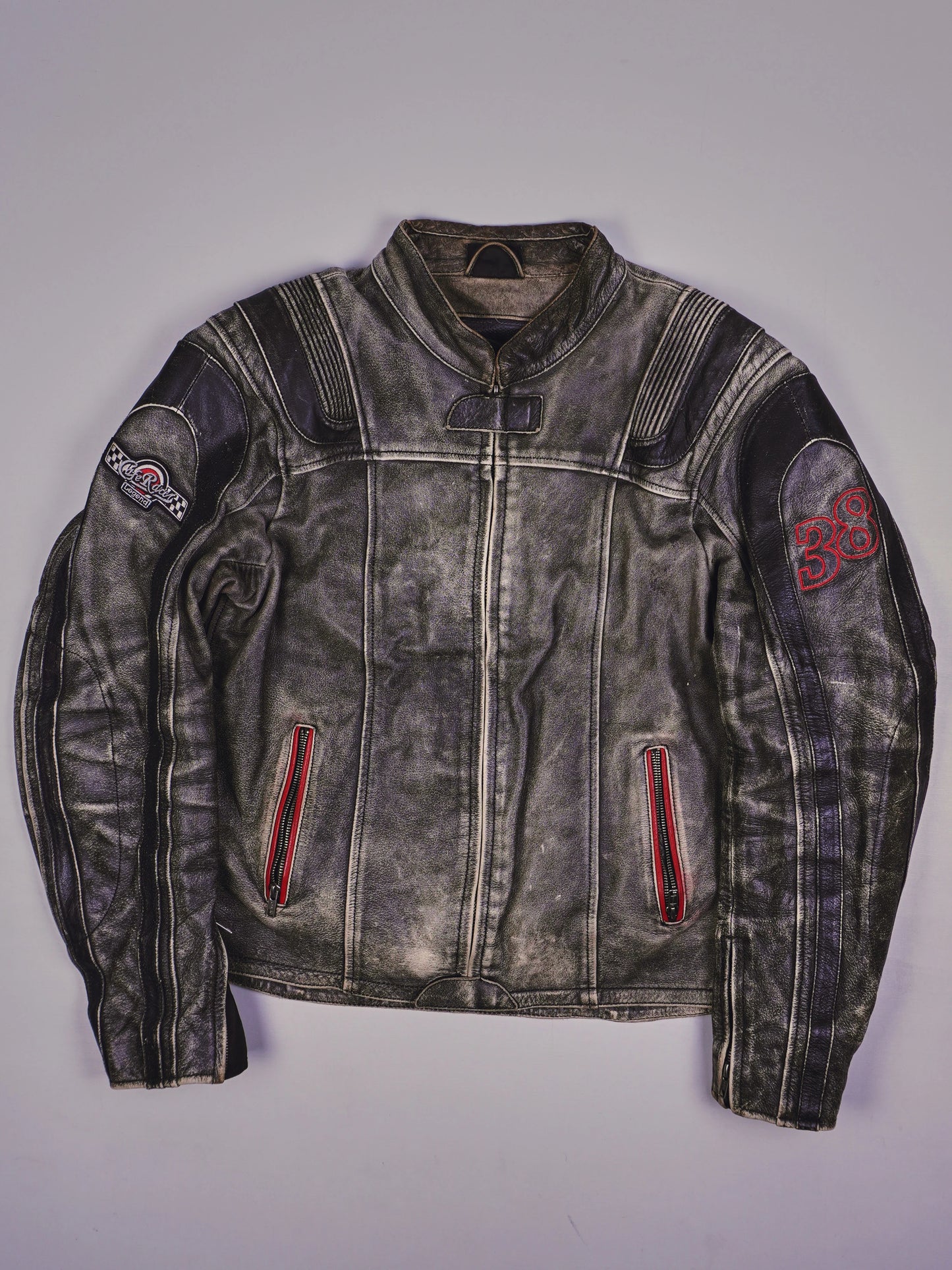 Vintage Cafe Racer Racing Lederjacke (L)