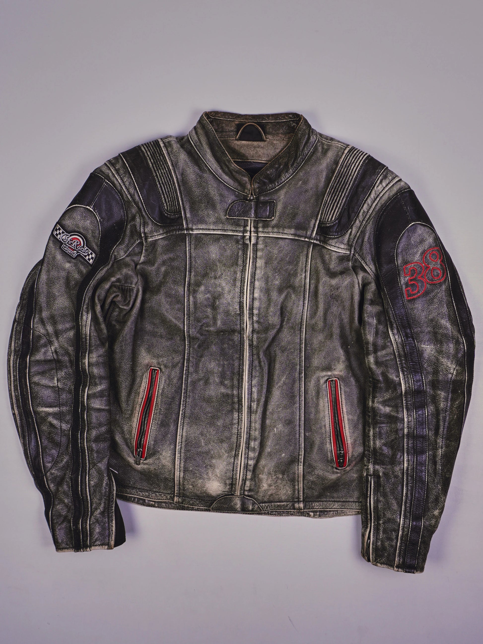 Vintage Cafe Racer Racing Lederjacke (L)