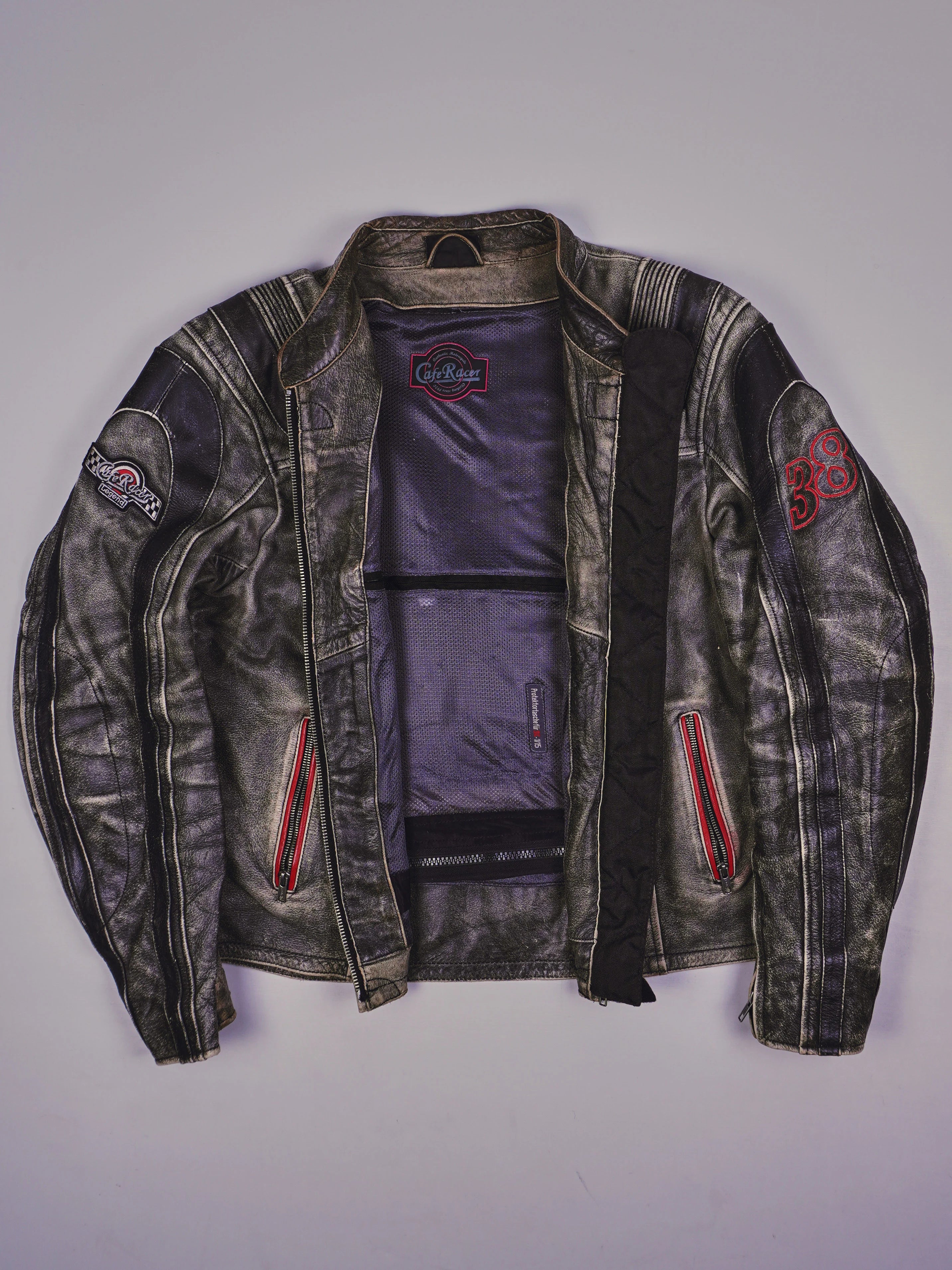 Vintage Cafe Racer Racing Lederjacke (L)