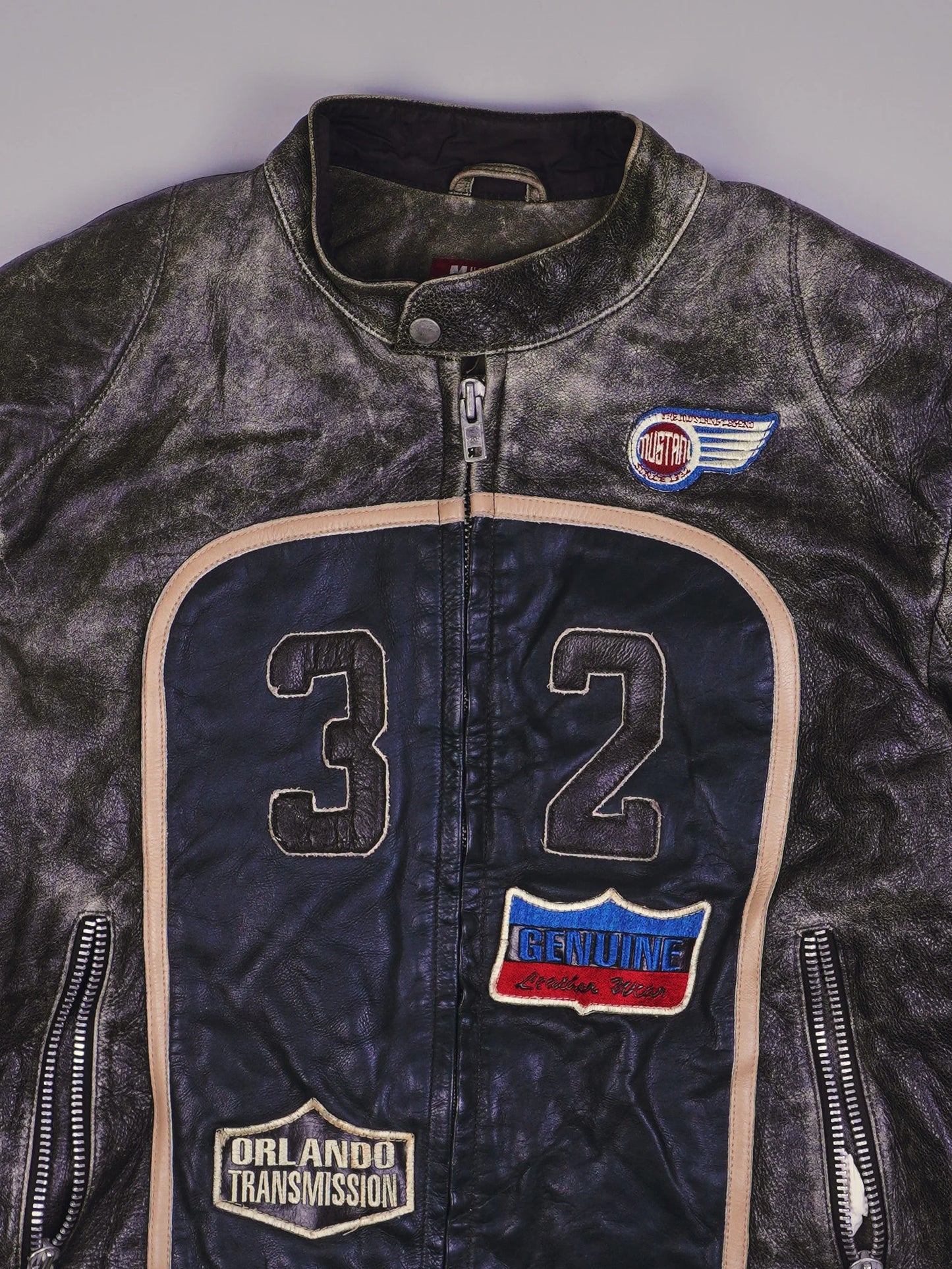 Vintage Mustang Racing Lederjacke (L)