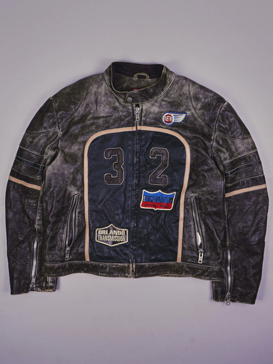 Vintage Mustang Racing Lederjacke (L)