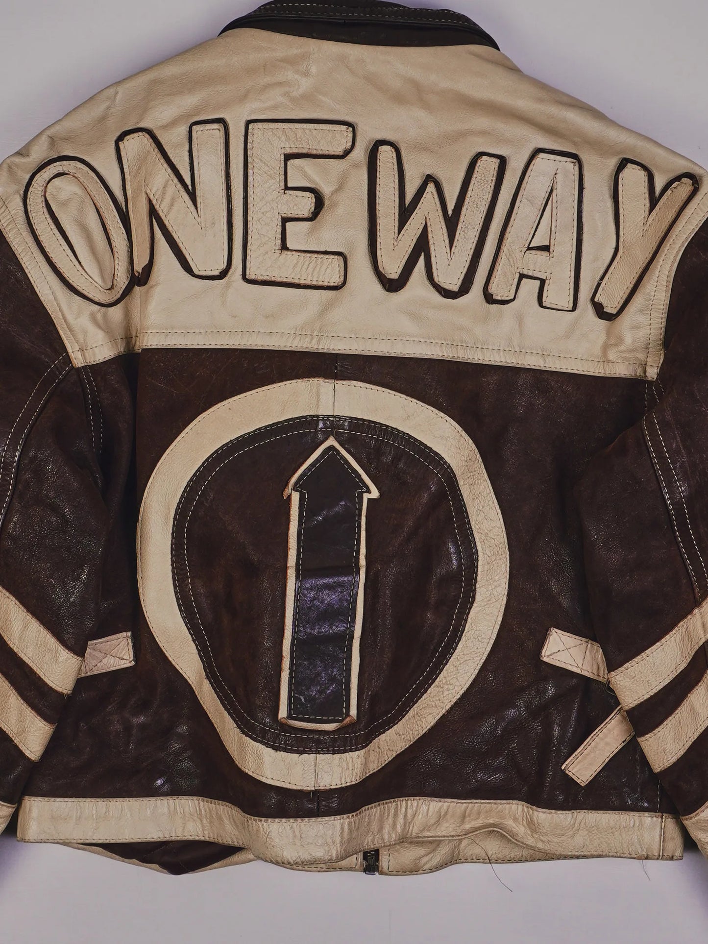 VIntage One Way Biker Lederjacke (XS)