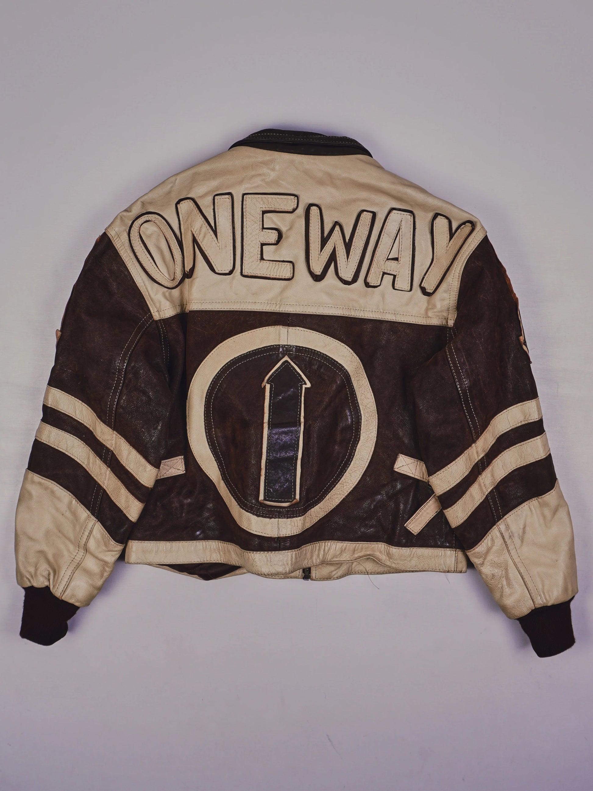 VIntage One Way Biker Lederjacke (XS)