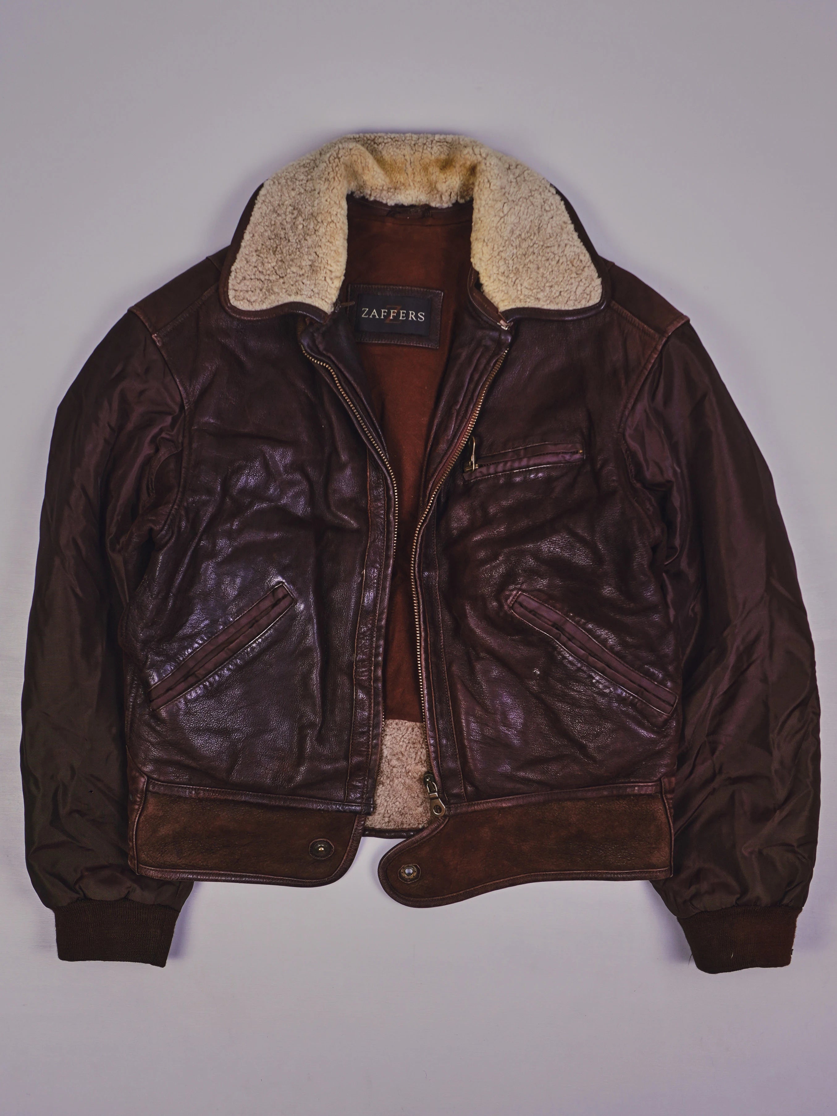 Vintage Zaffers Biker Lederjacke (S)